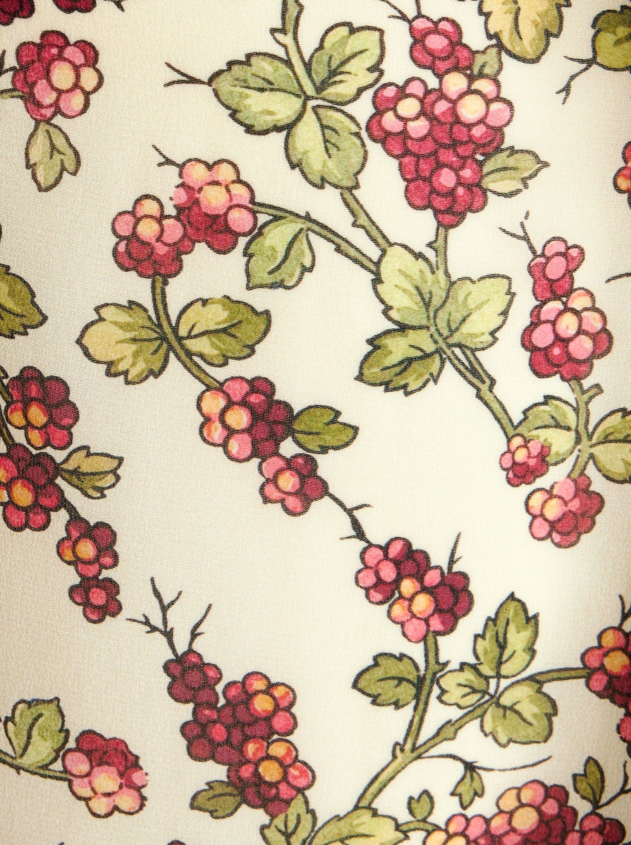 SILK MIDI SKIRT WITH FRUIT - 6