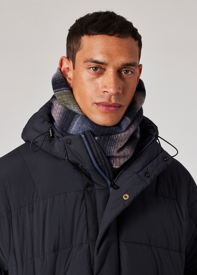 Blue Stripe Wool Scarf 5