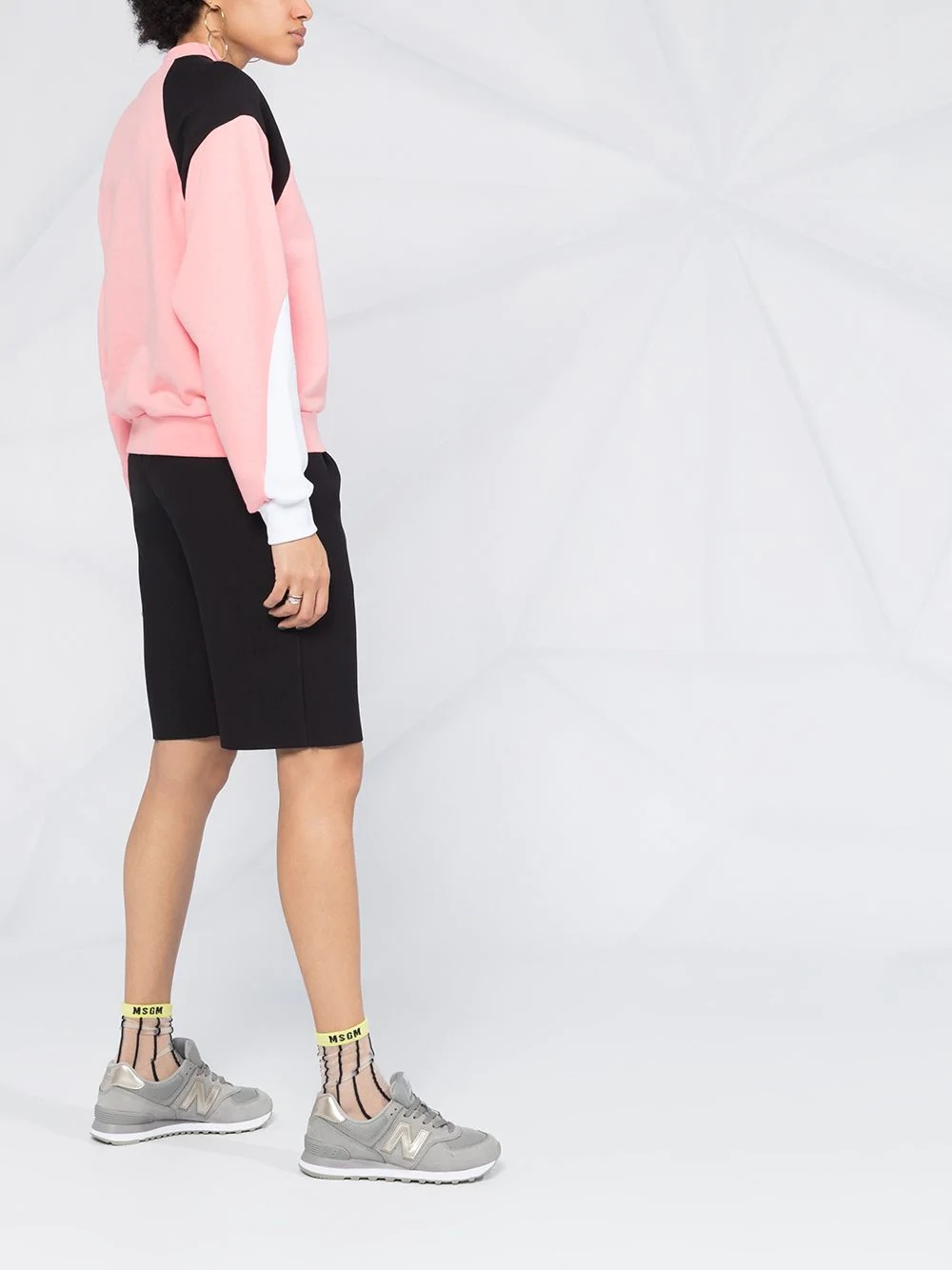 logo-print colour-block sweatshirt - 6