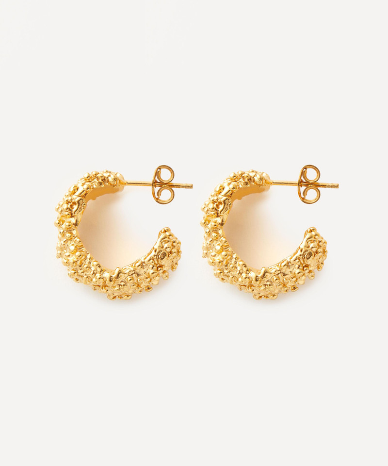 ALIGHIERI 24ct Gold-Plated Rocky Road Hoop Earrings outlook