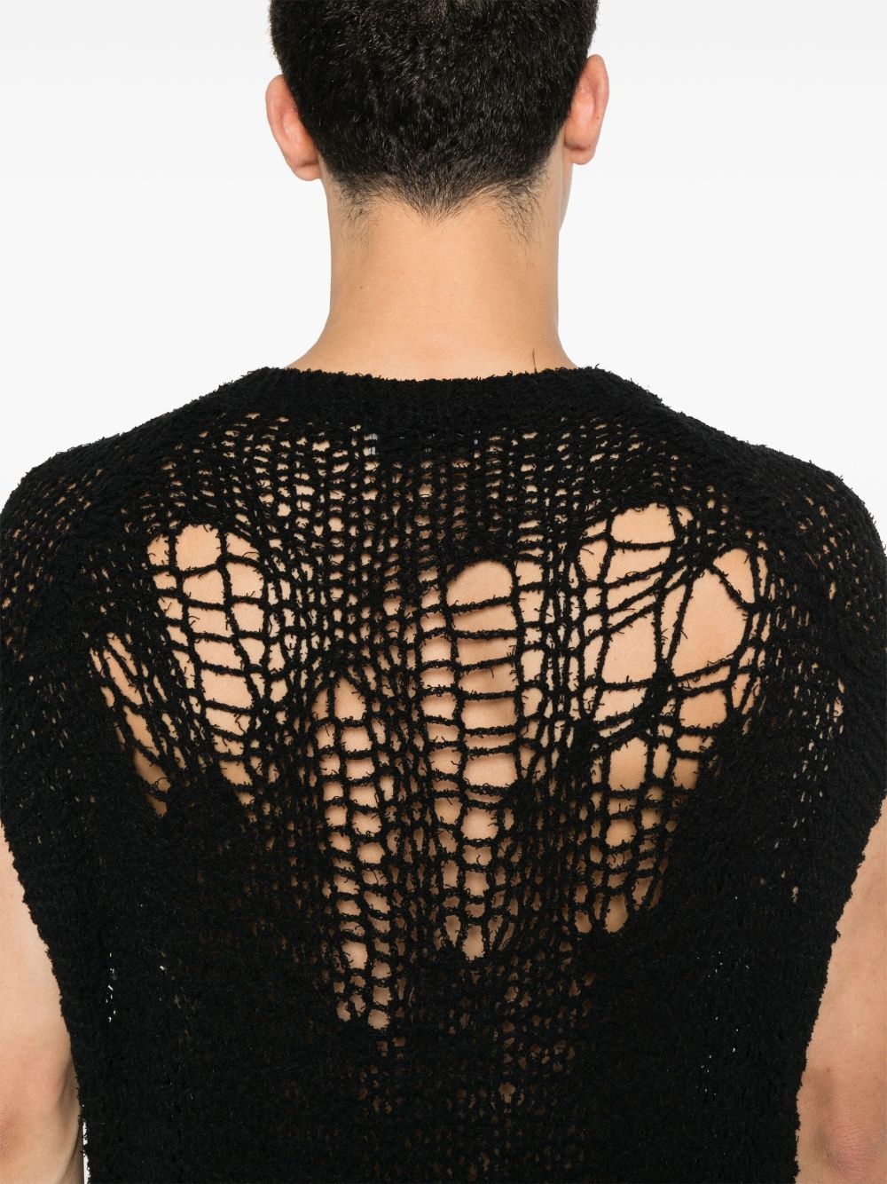 open-knit vest - 4