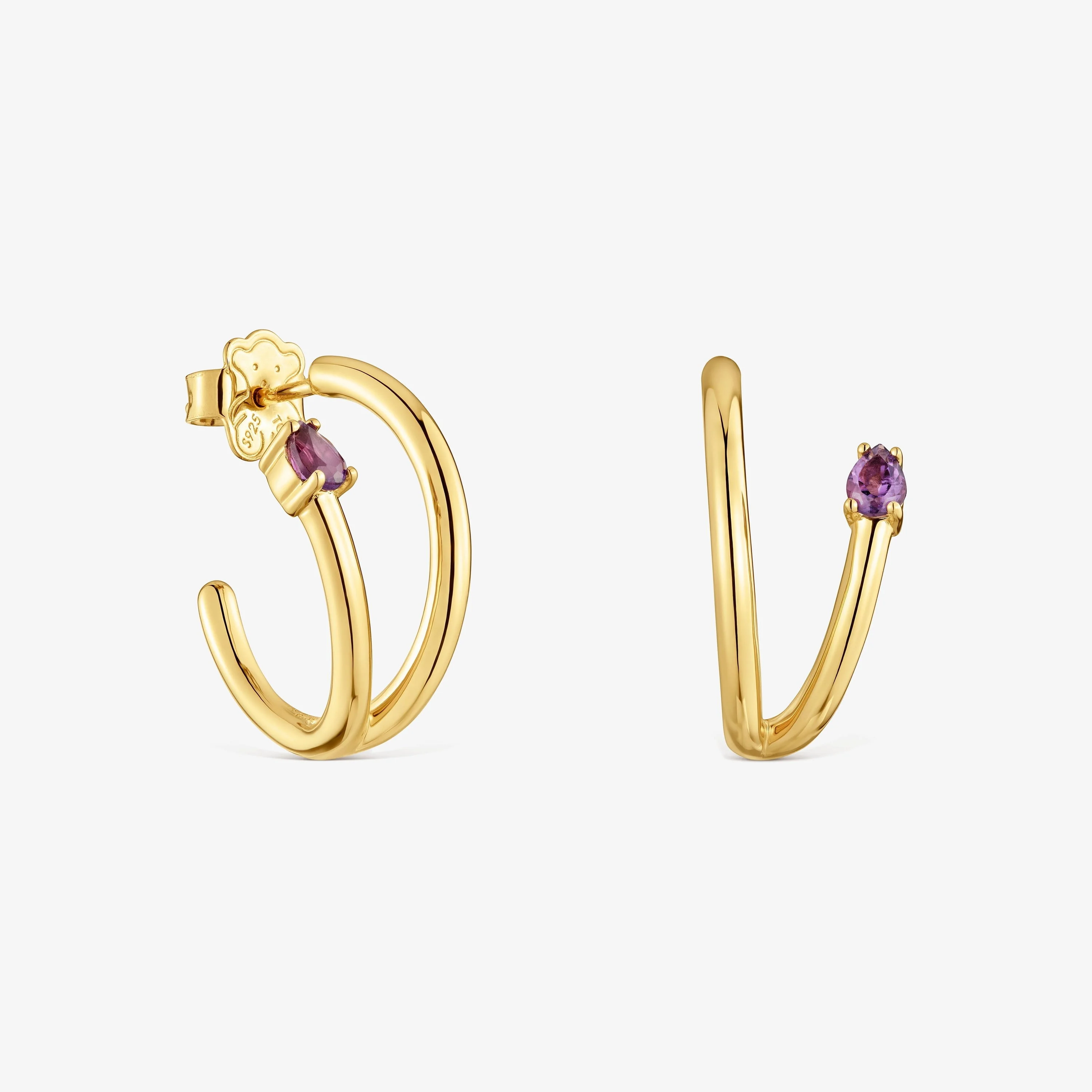 Hoop Earrings with 18kt gold vermeil and gemstones TOUS Lio - 1