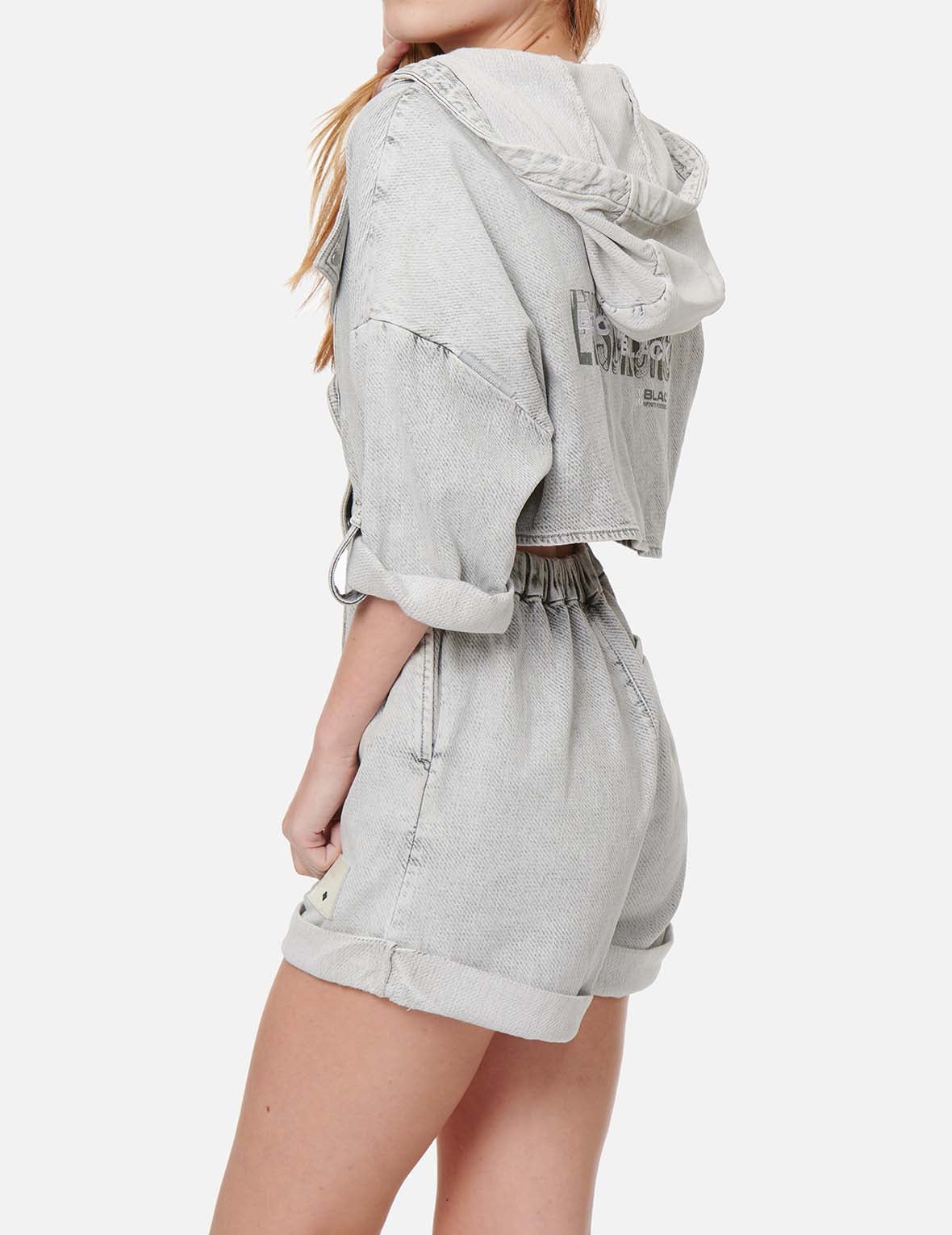 Open-Back Knit Denim Jumpsuit - 9