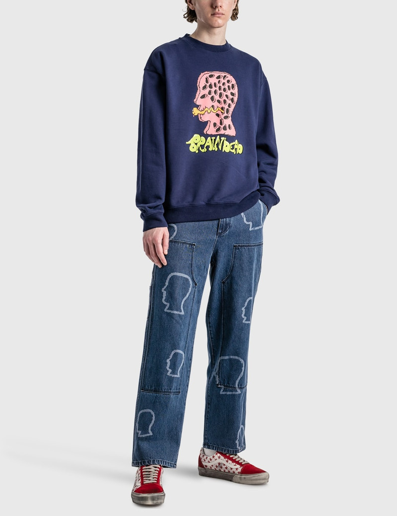 BRAIN DEAD LOGO HEAD DENIM DOUBLE KNEE UTILITY PANTS outlook