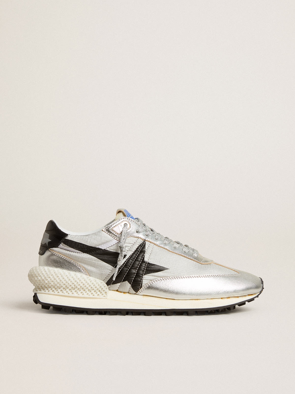 ★Golden Goose★マラソン ナイロン アッパー シルバー スター Marathon メンズ ナイロンアッパー（ホワイト）＆シルバースター