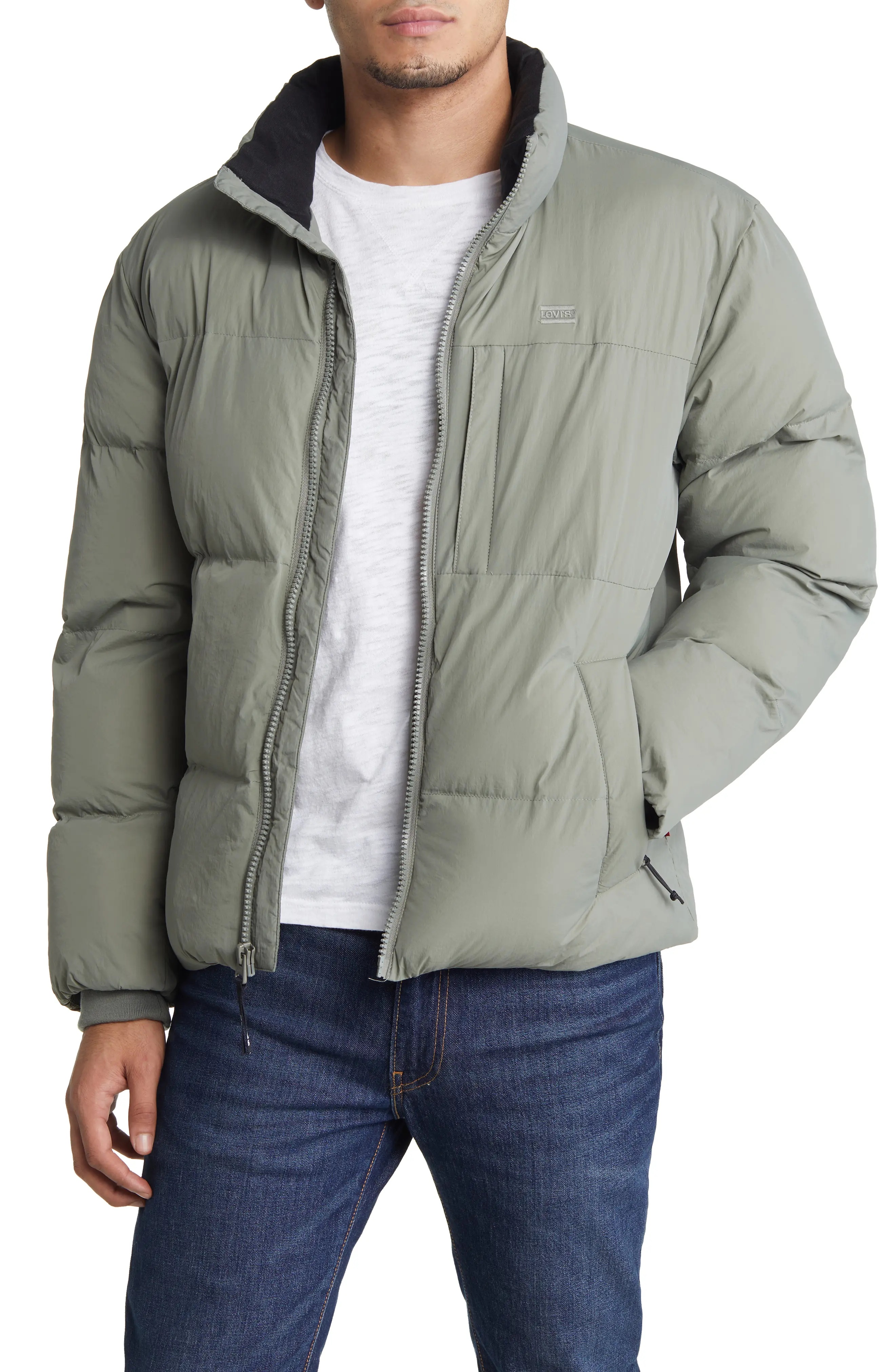 Stand Collar Puffer Jacket - 1