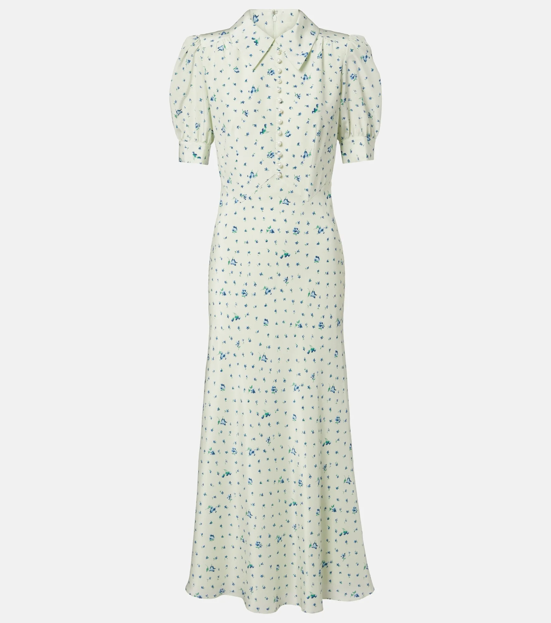 Floral silk midi dress - 1