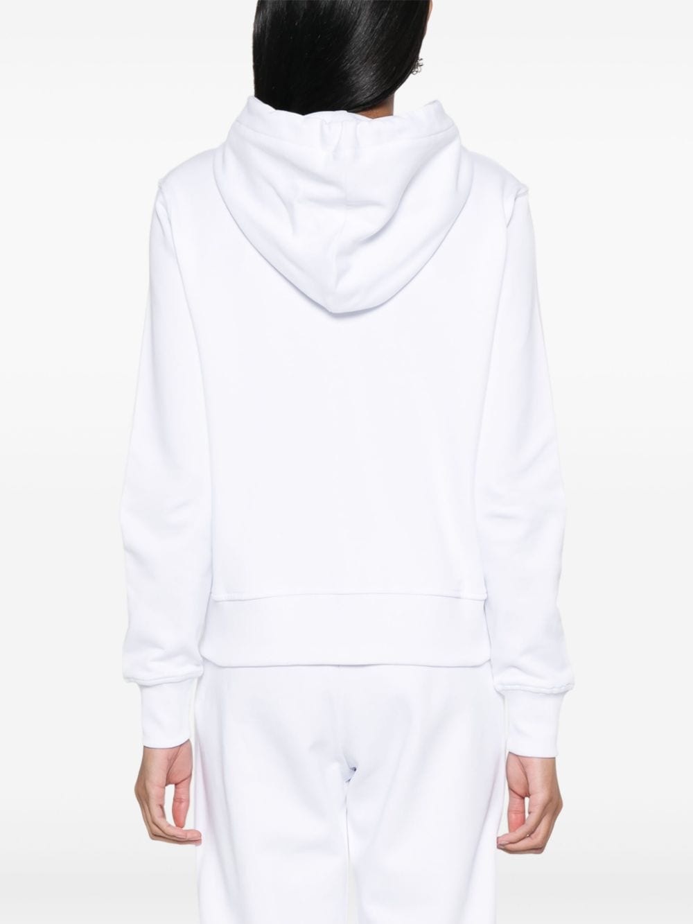 logo-embroidered zip-up hoodie - 4