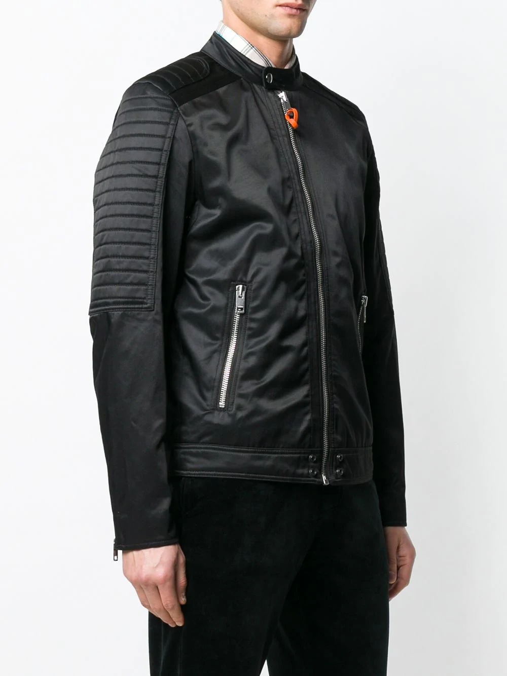 zipped biker jacket - 3