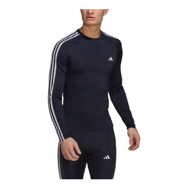 adidas Techfit 3-Stripes Long Sleeve Training Shirt 'Navy' HJ9912 - 2