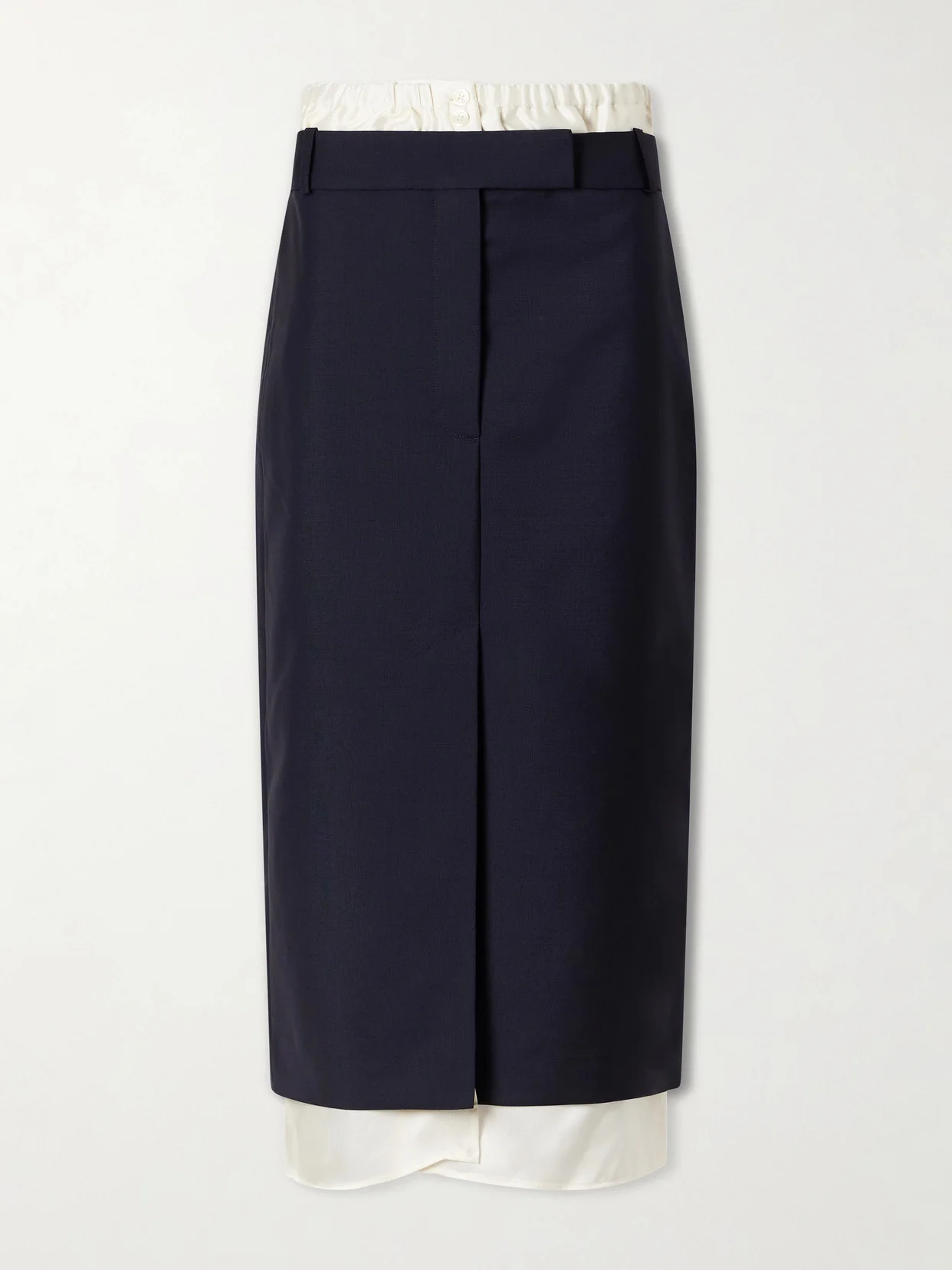 Ruched Wool And Mohair-blend Midi Skirt - 1