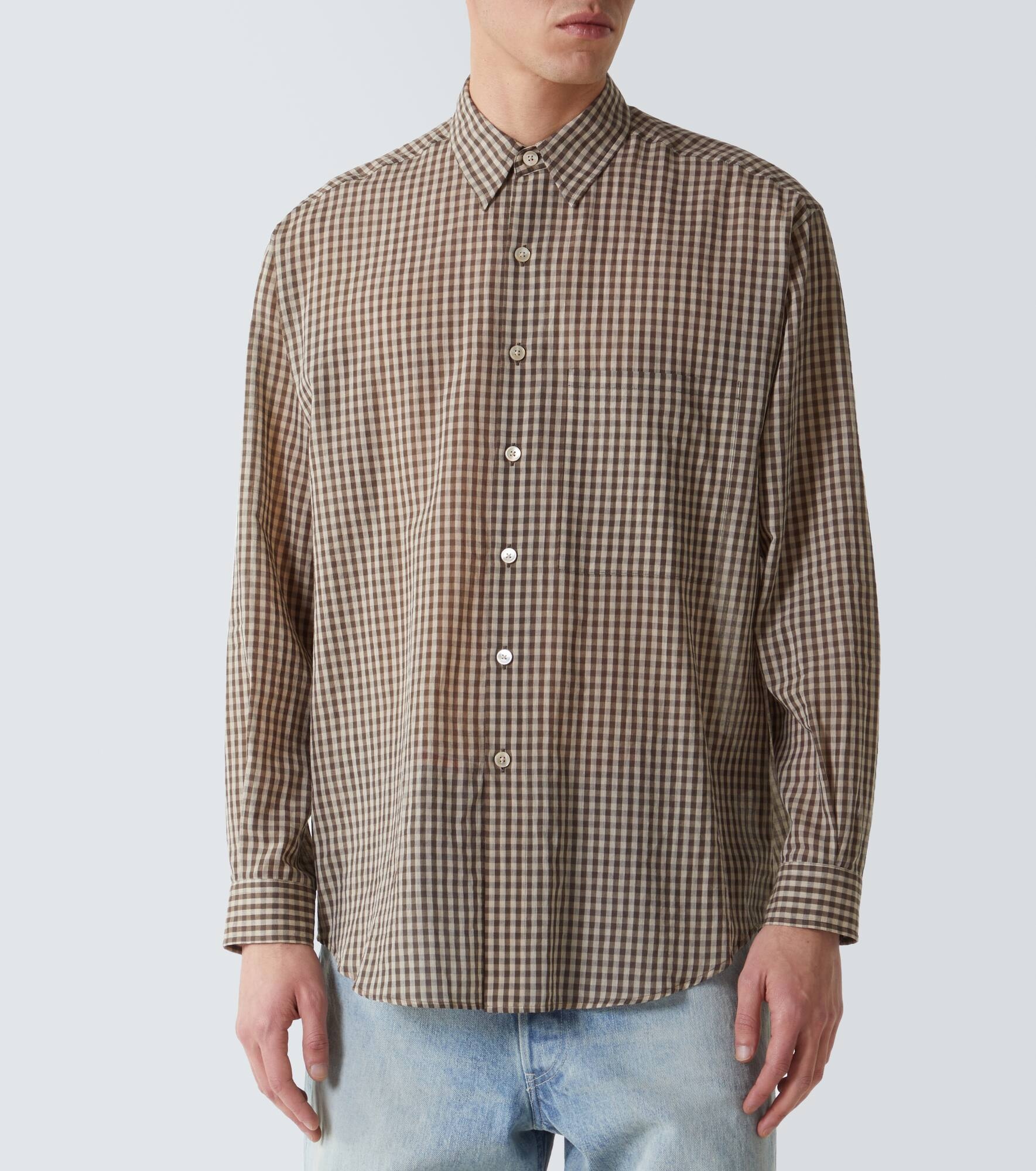 Airy gingham cotton shirt - 3