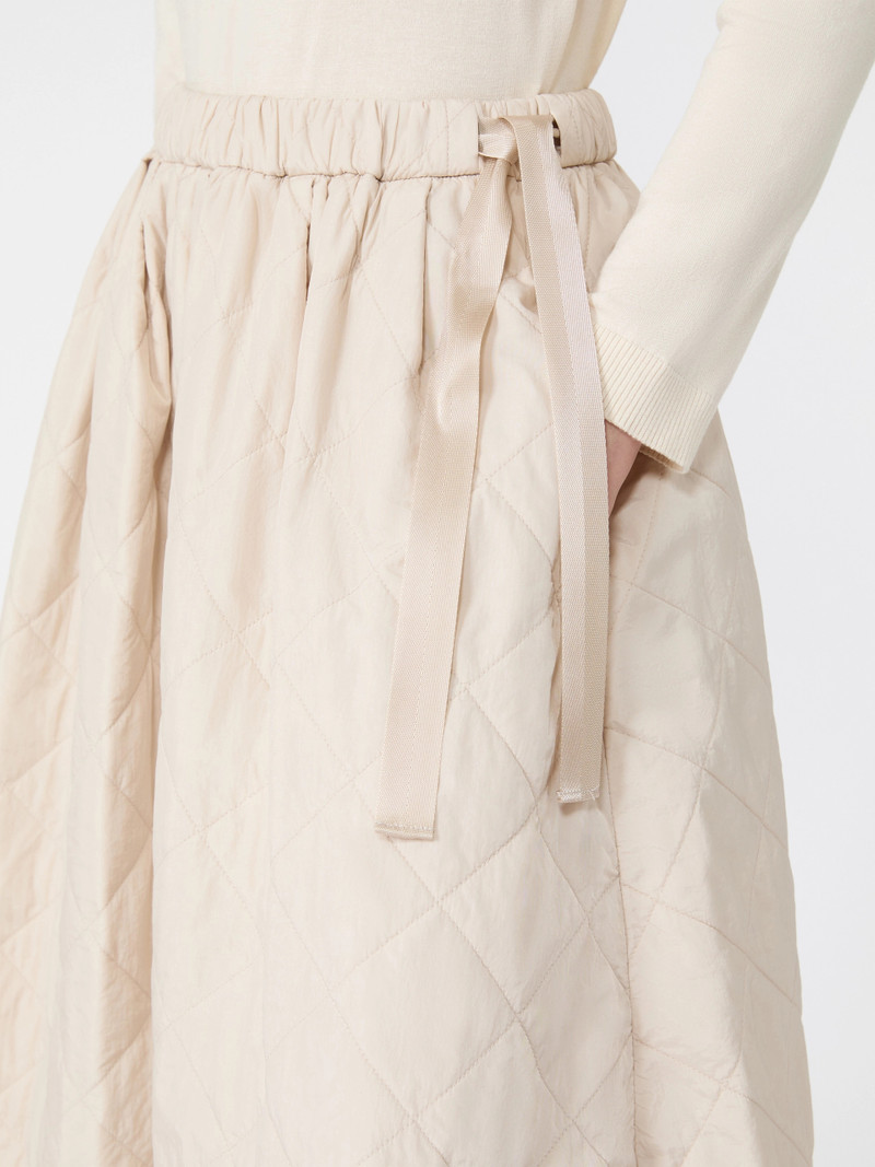 BRIOSE Technical plain-weave fabric flared skirt - IVORY 5