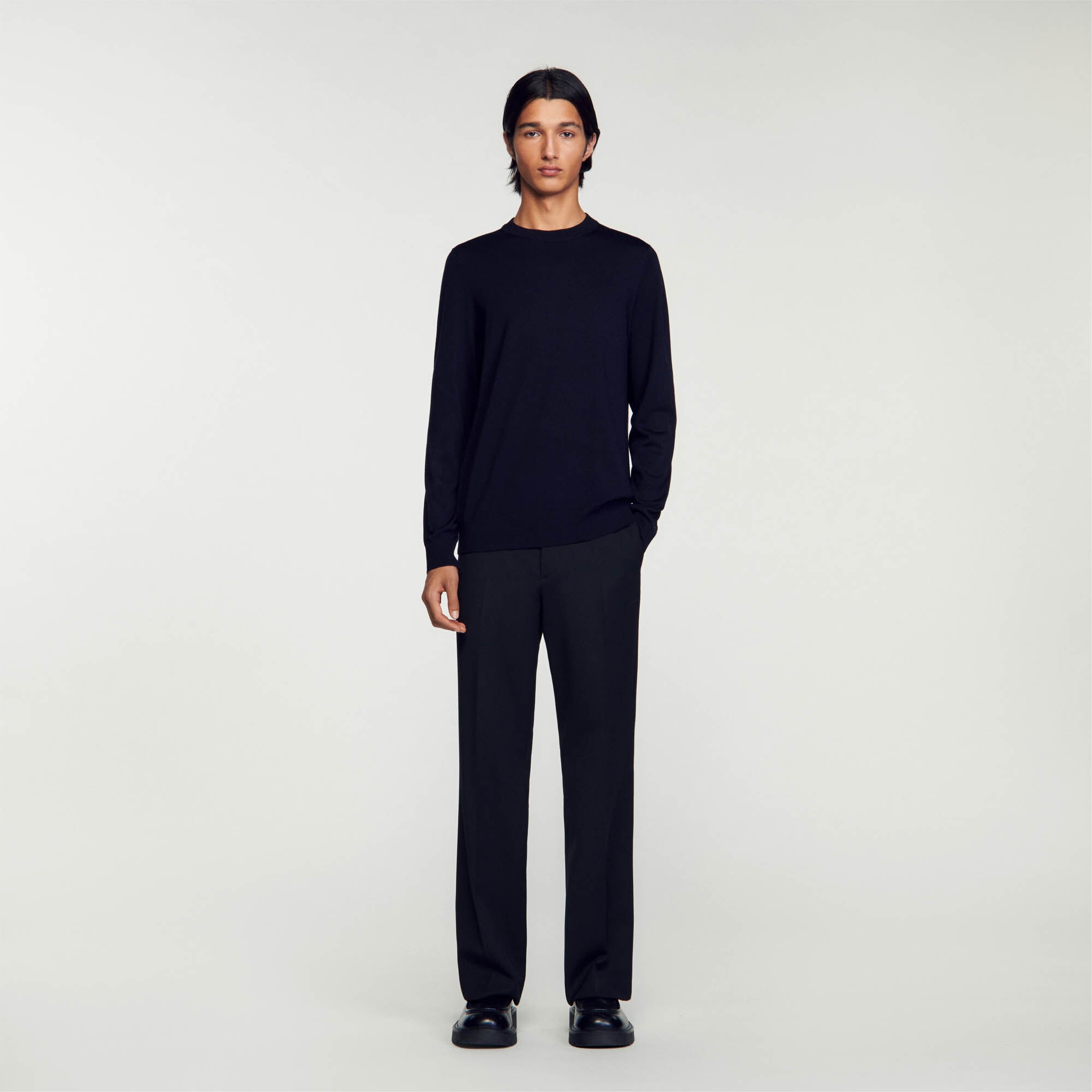 FINE KNIT WOOL SWEATER - 2