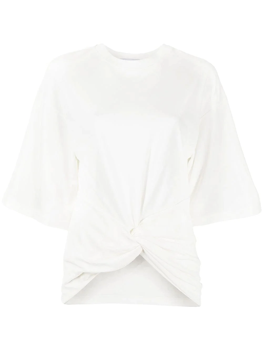 gathered crew-neck T-shirt - 1