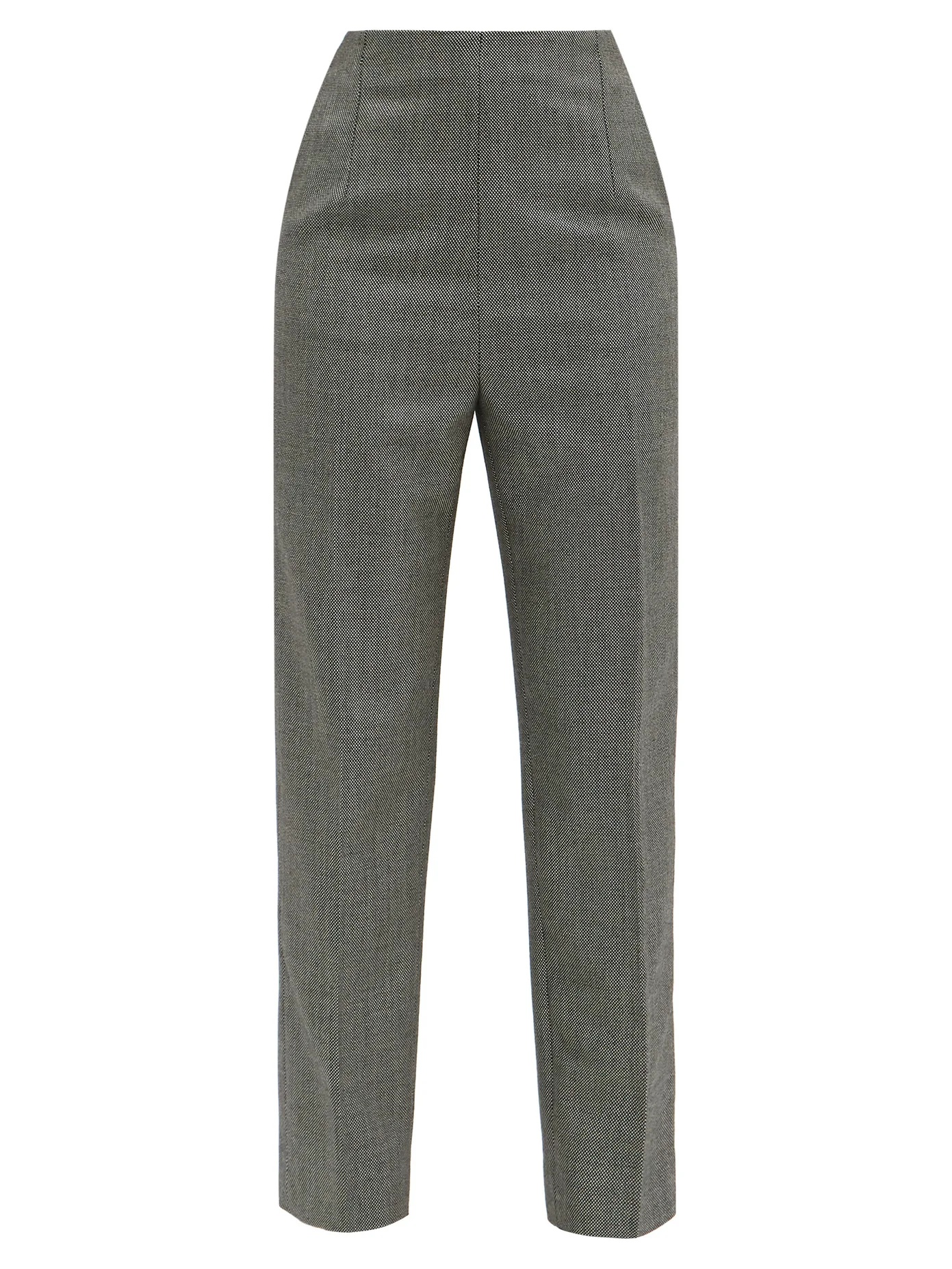 High-rise wool straight-leg trousers - 1