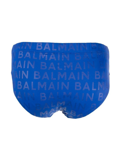 Balmain logo-print drawstring swimming trunks outlook