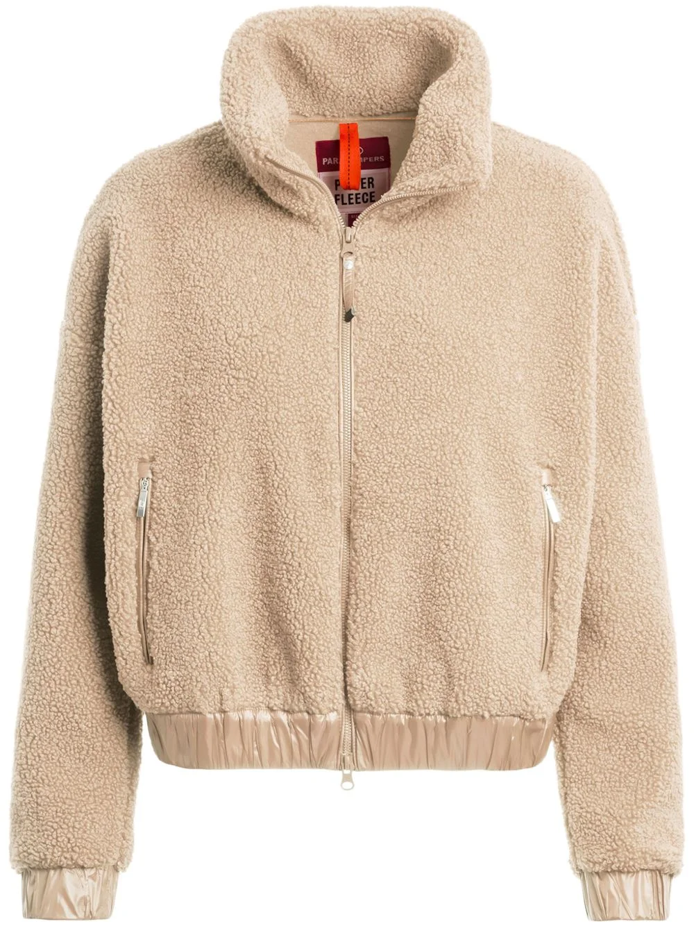fleece-texture logo-patch jacket - 1