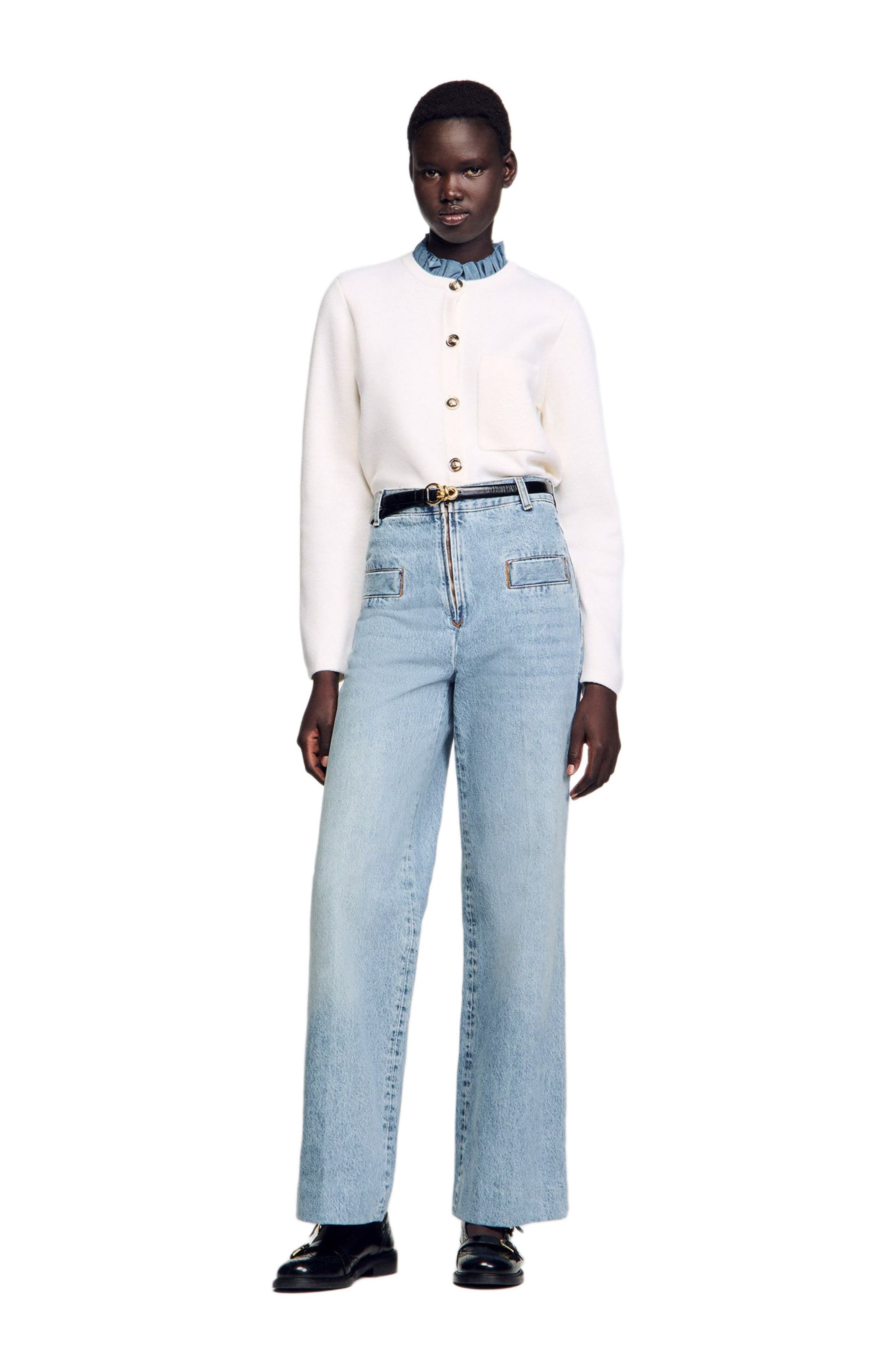 SANDRO Wide-leg jeans in Blue Jean at Nordstrom - 6