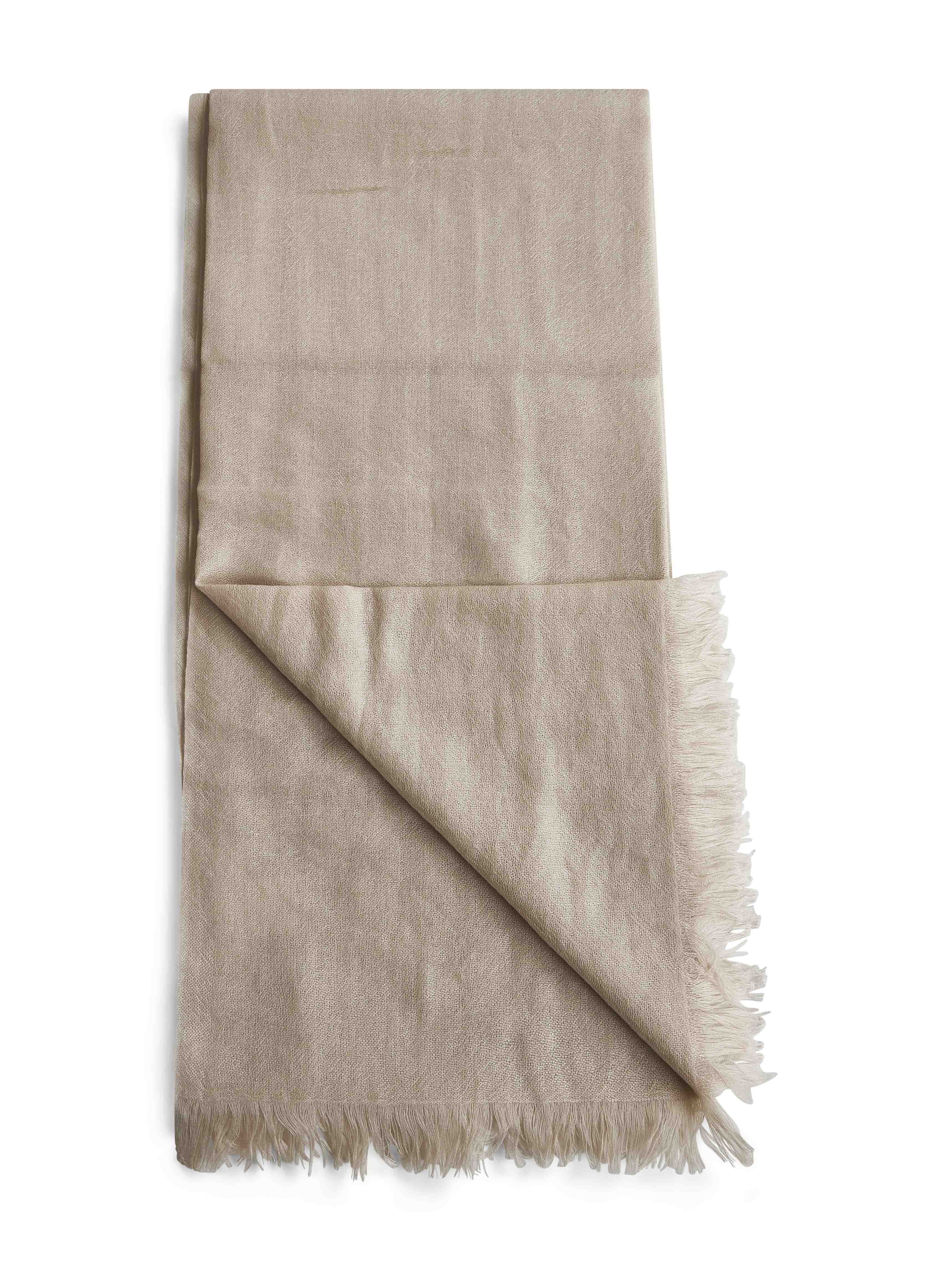 Beige cashmere and silk scarf - 2