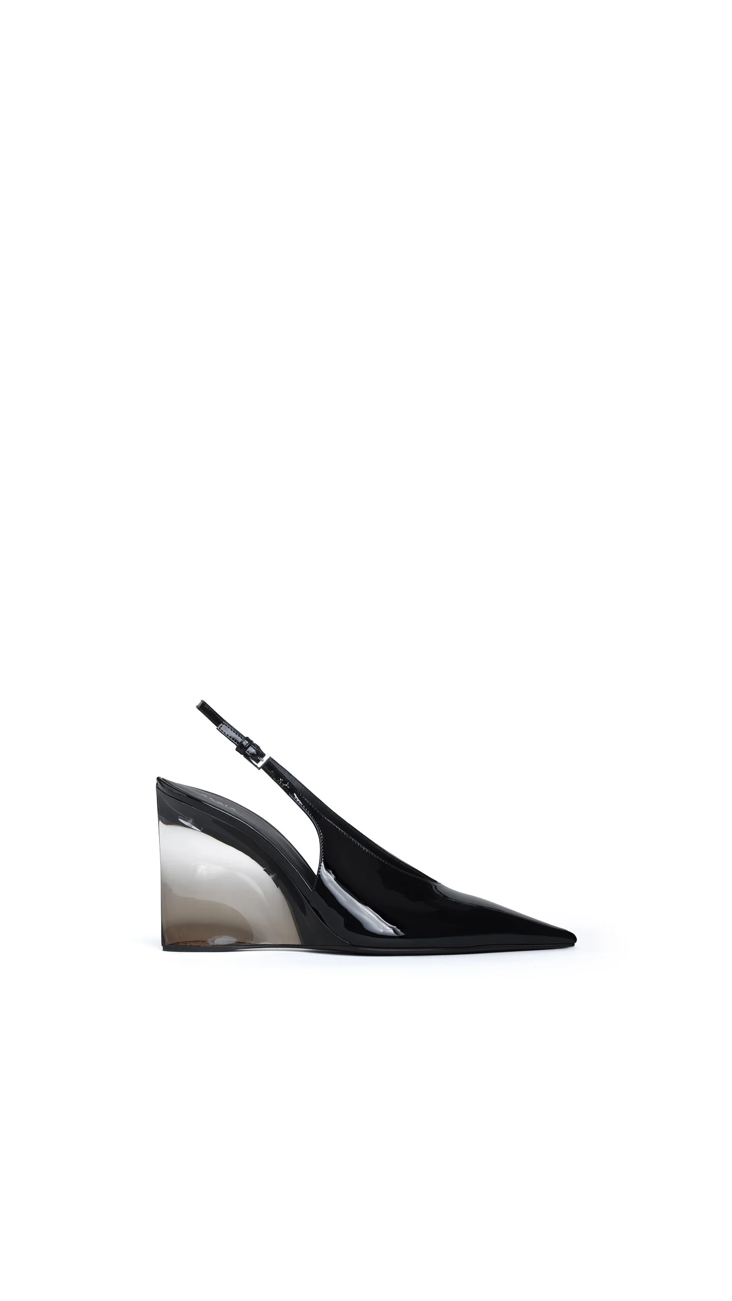 INVISIBLE WEDGE SLINGBACKS IN PATENT CALFSKIN - 1
