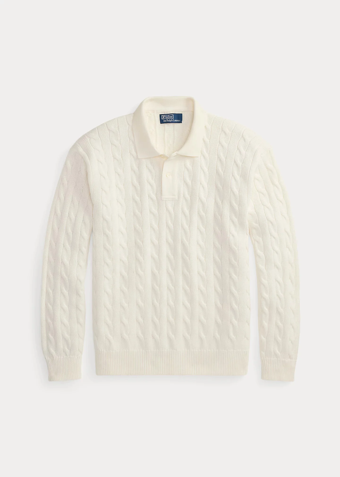 Relaxed Fit Cable-Knit Cotton Sweater - 1
