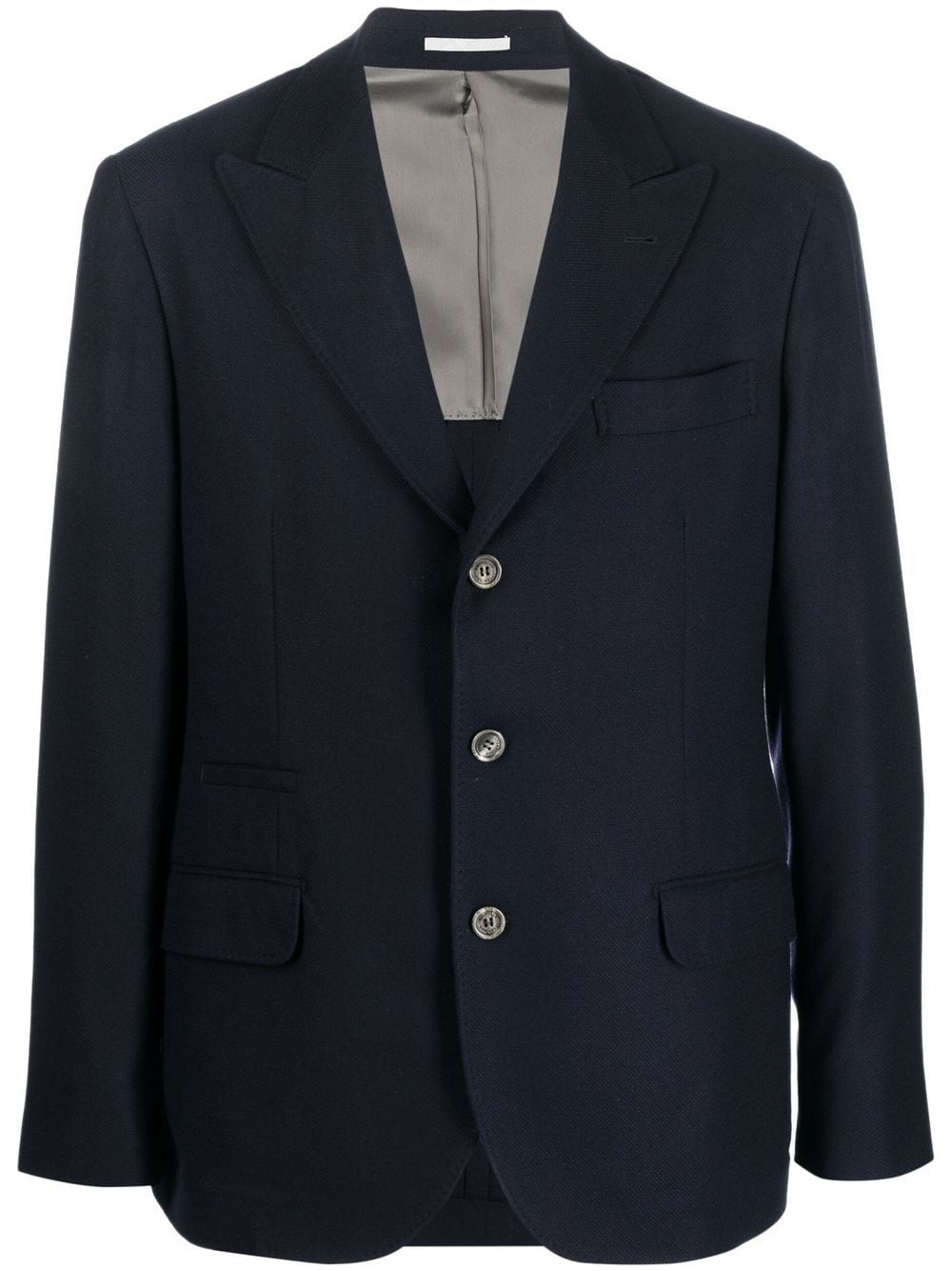 fitted single-breasted button blazer - 1