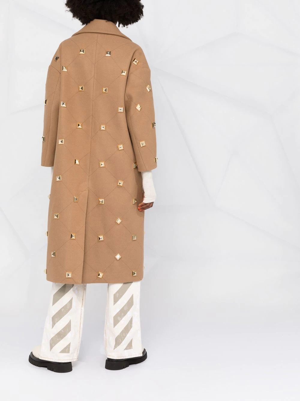 stud-detailed button-front coat - 6