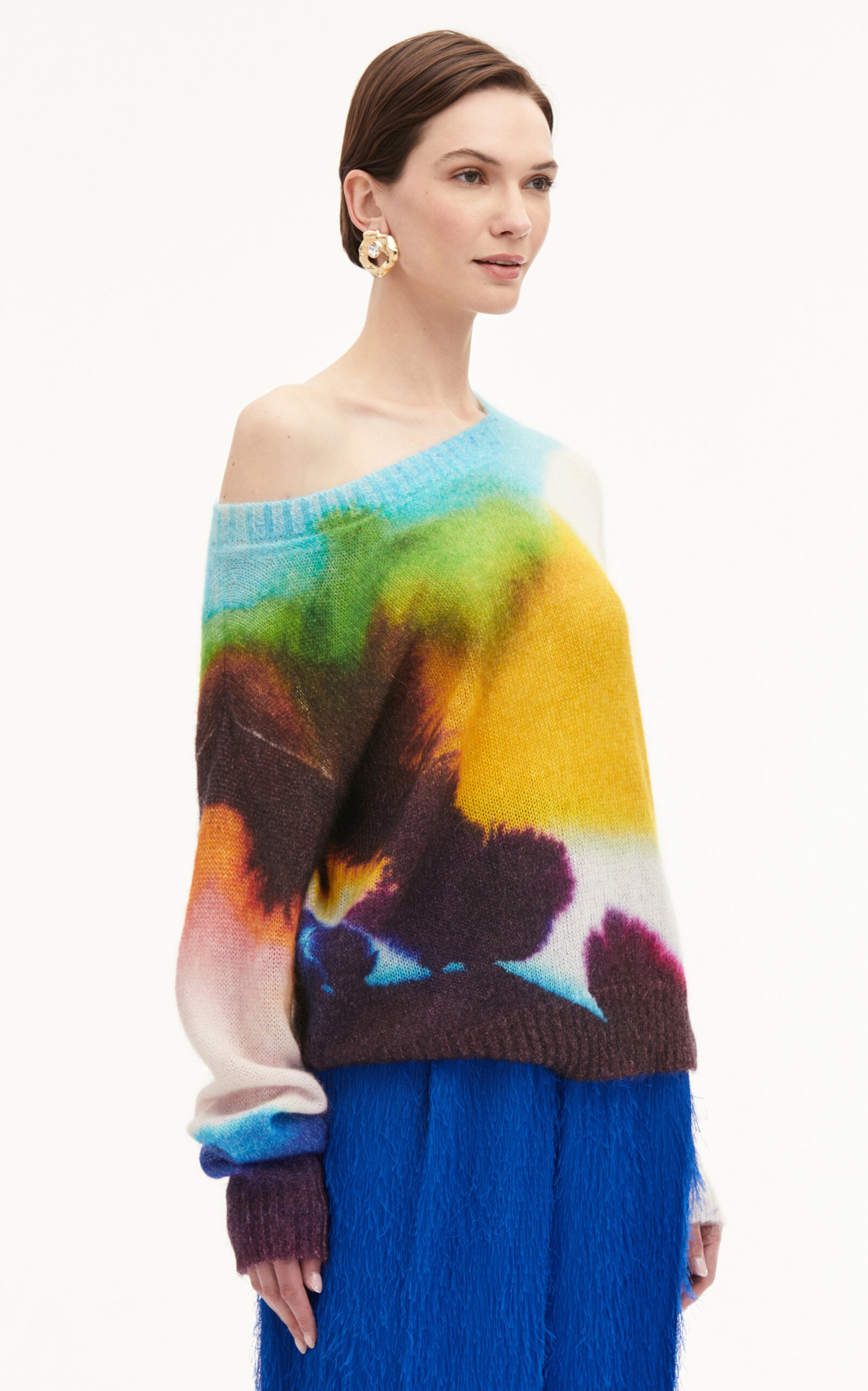 Abstract Watercolor Pullover multi - 6