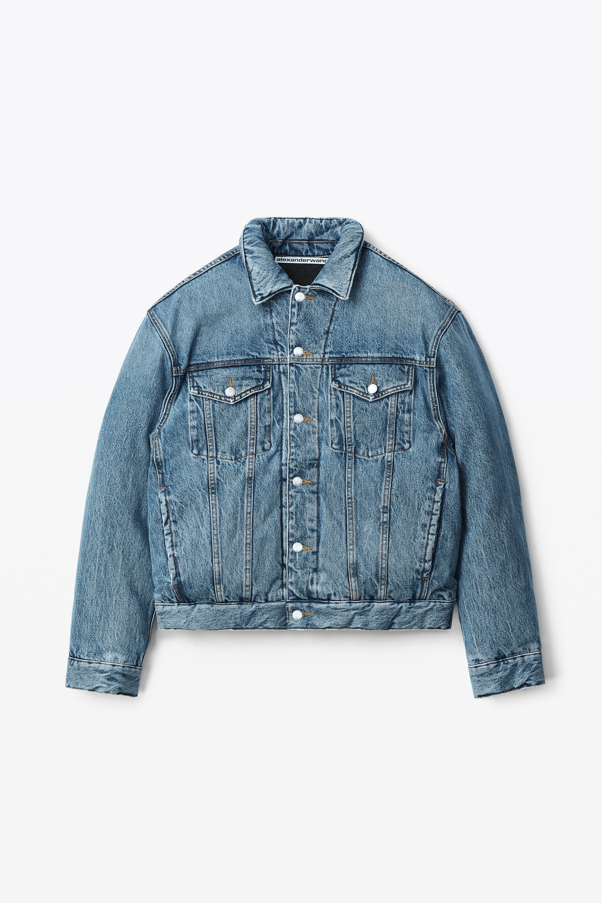 PADDED TRUCKER JACKET IN DENIM - 1