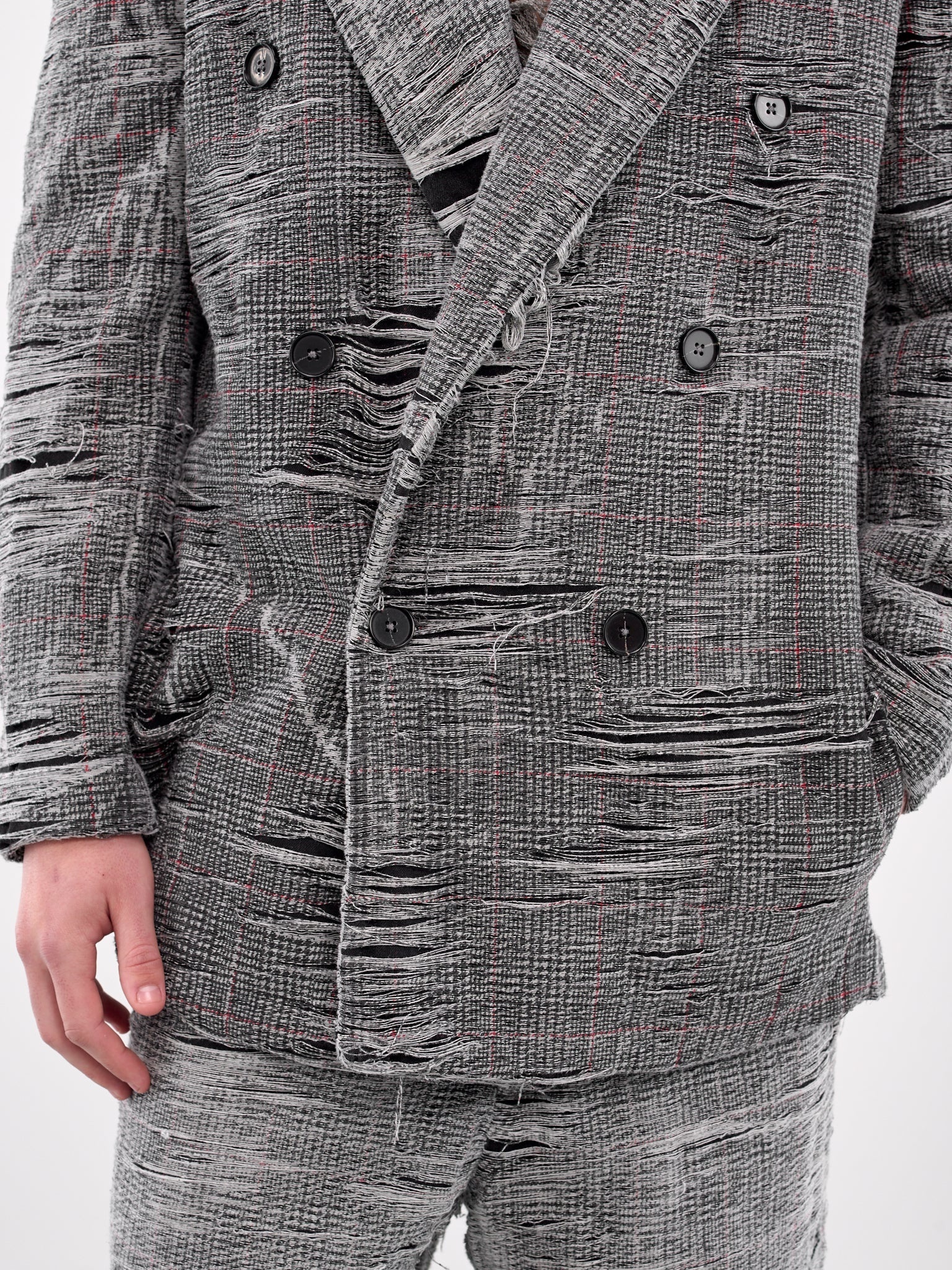 Distressed Double-Breasted Blazer - 4