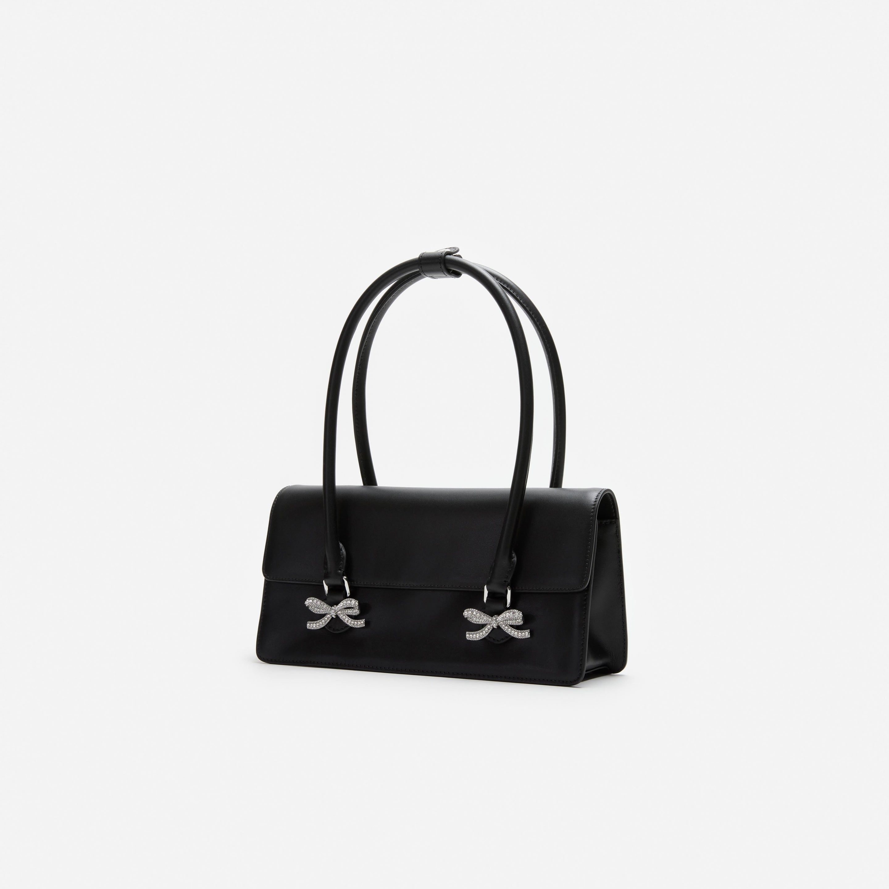 Black Soft Leather Shoulder Bag - 2