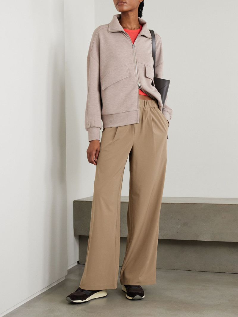 VARLEY Kayson pleated woven wide-leg pants Taupe outlook