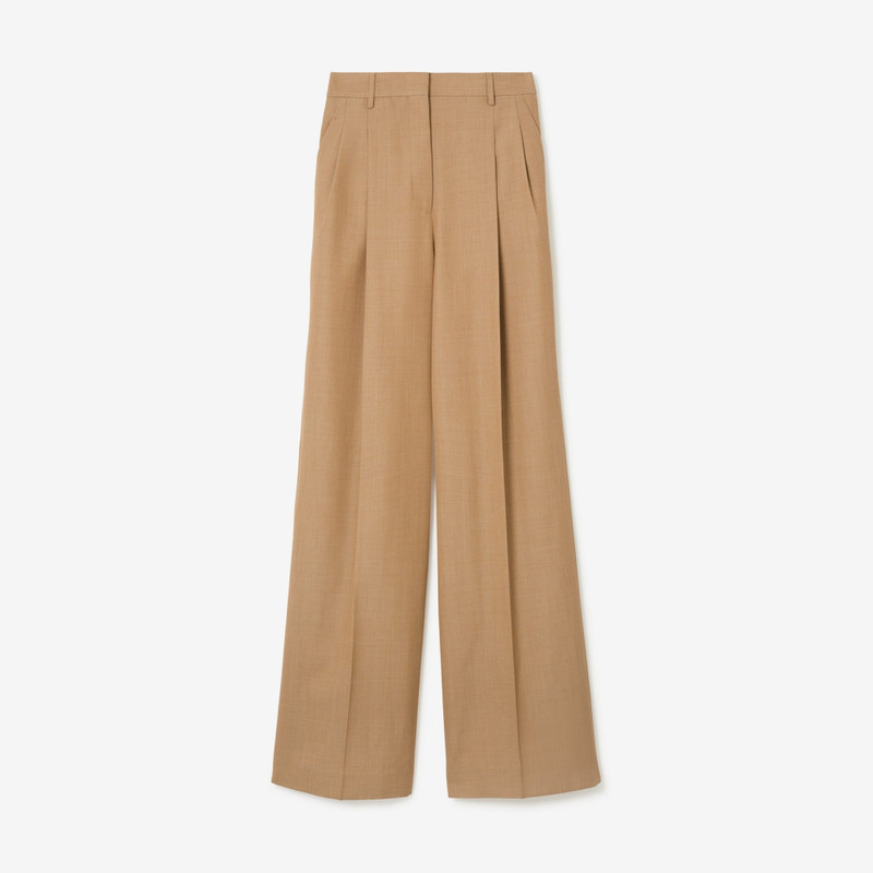 Pleated Wool Wide-leg Trousers 1