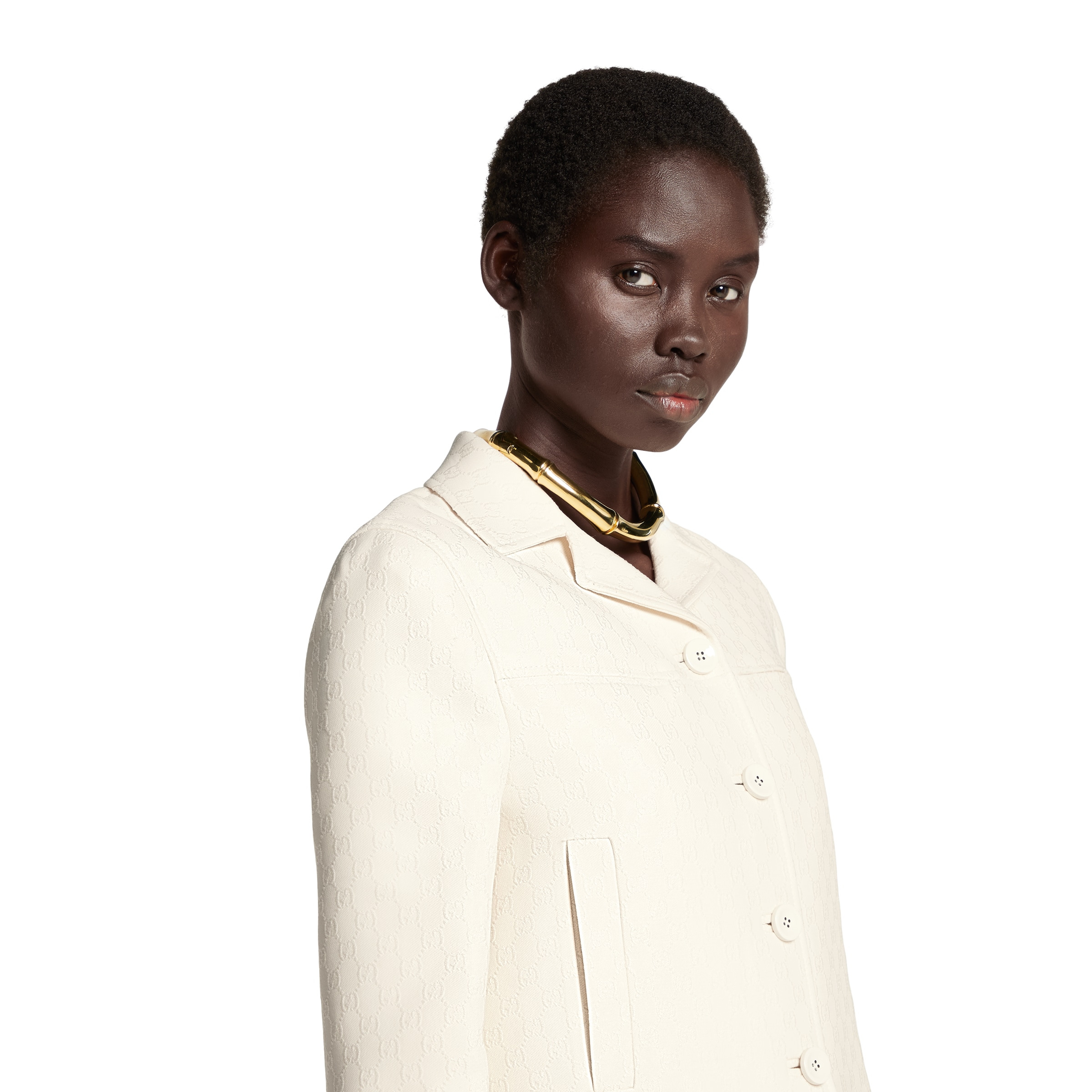 GG wool silk crêpe jacquard jacket - 5