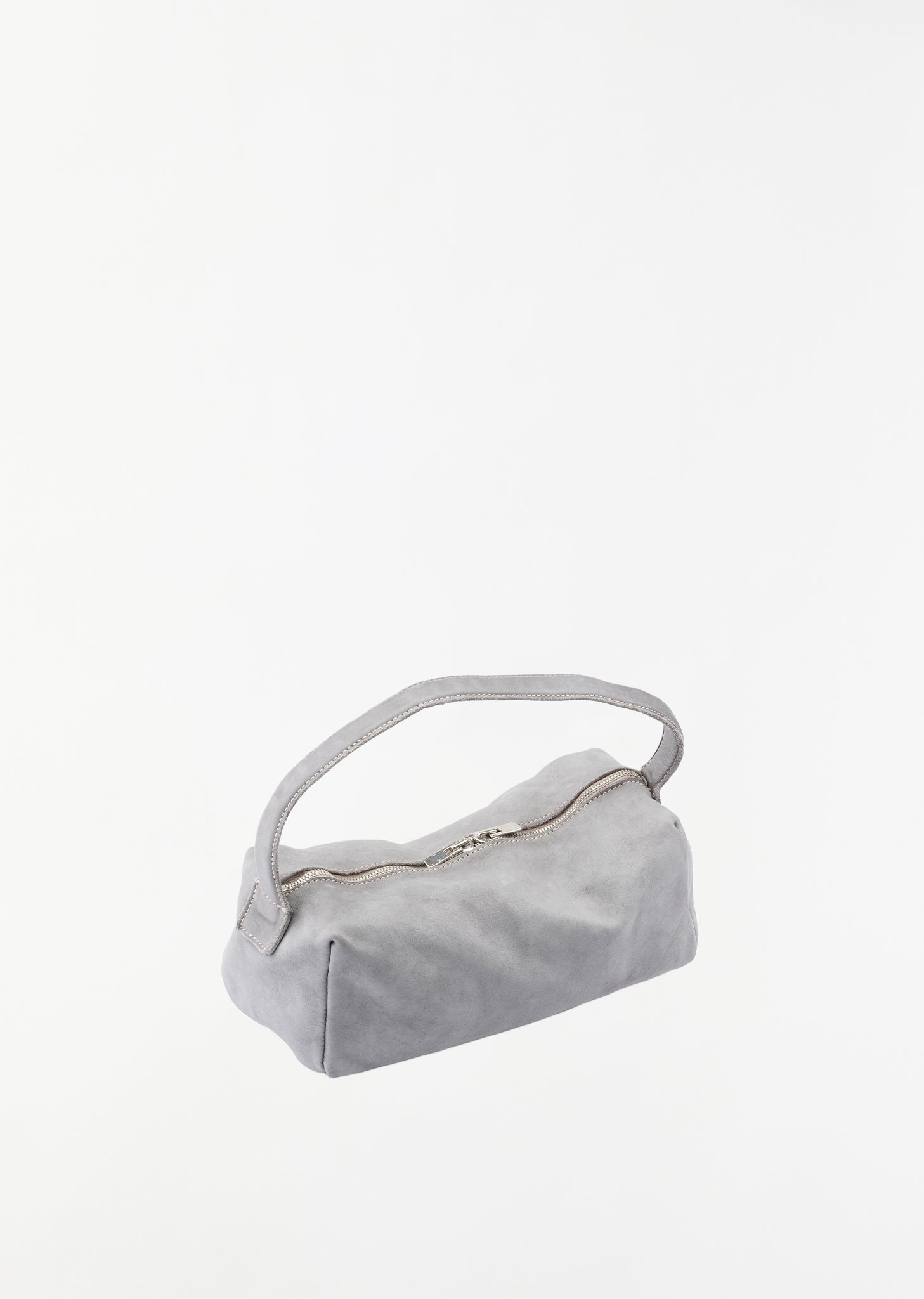 Small Leather Handle Bag — Grey - 2