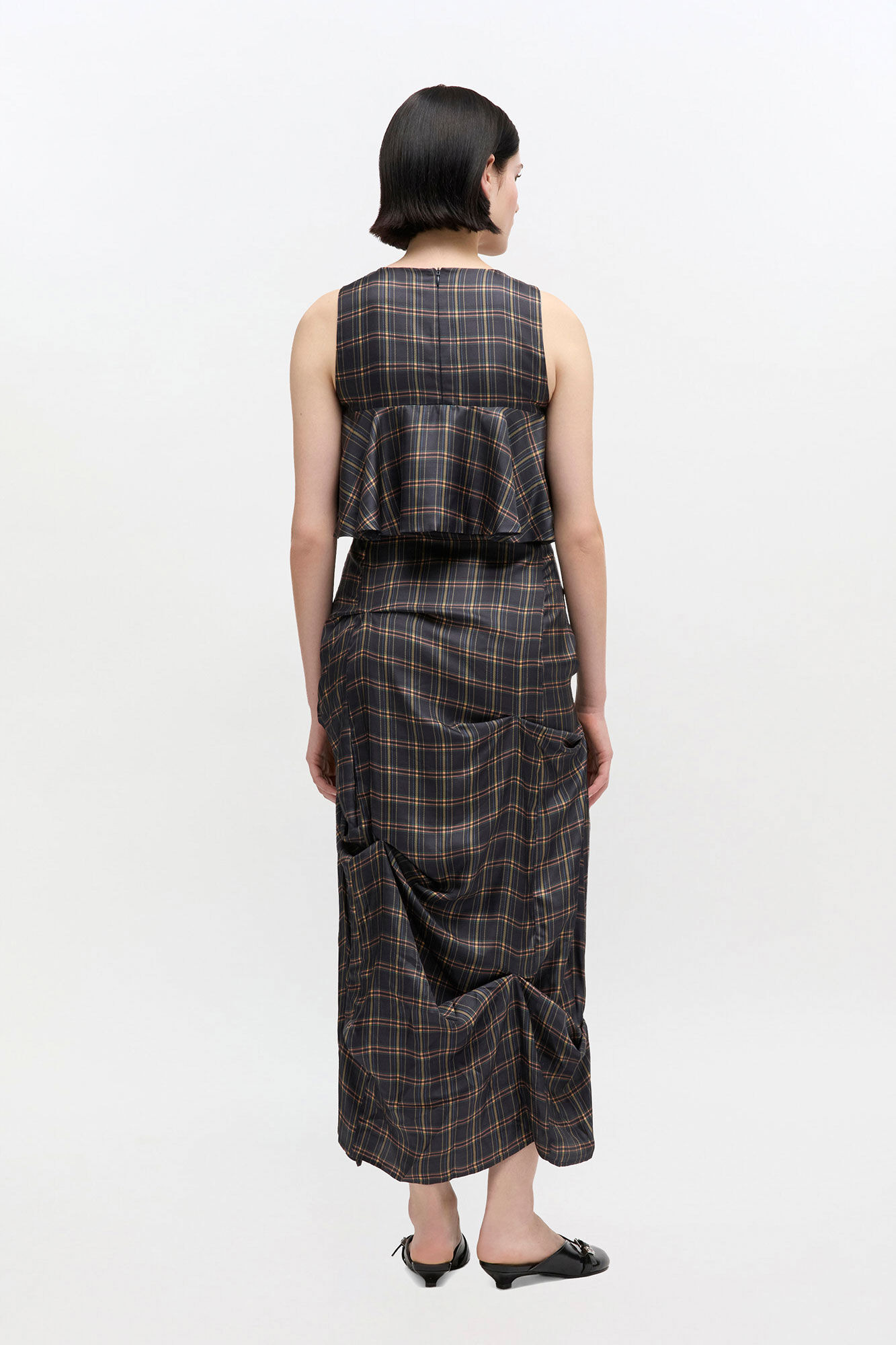 CHECK RUFFLE DRESS - 3