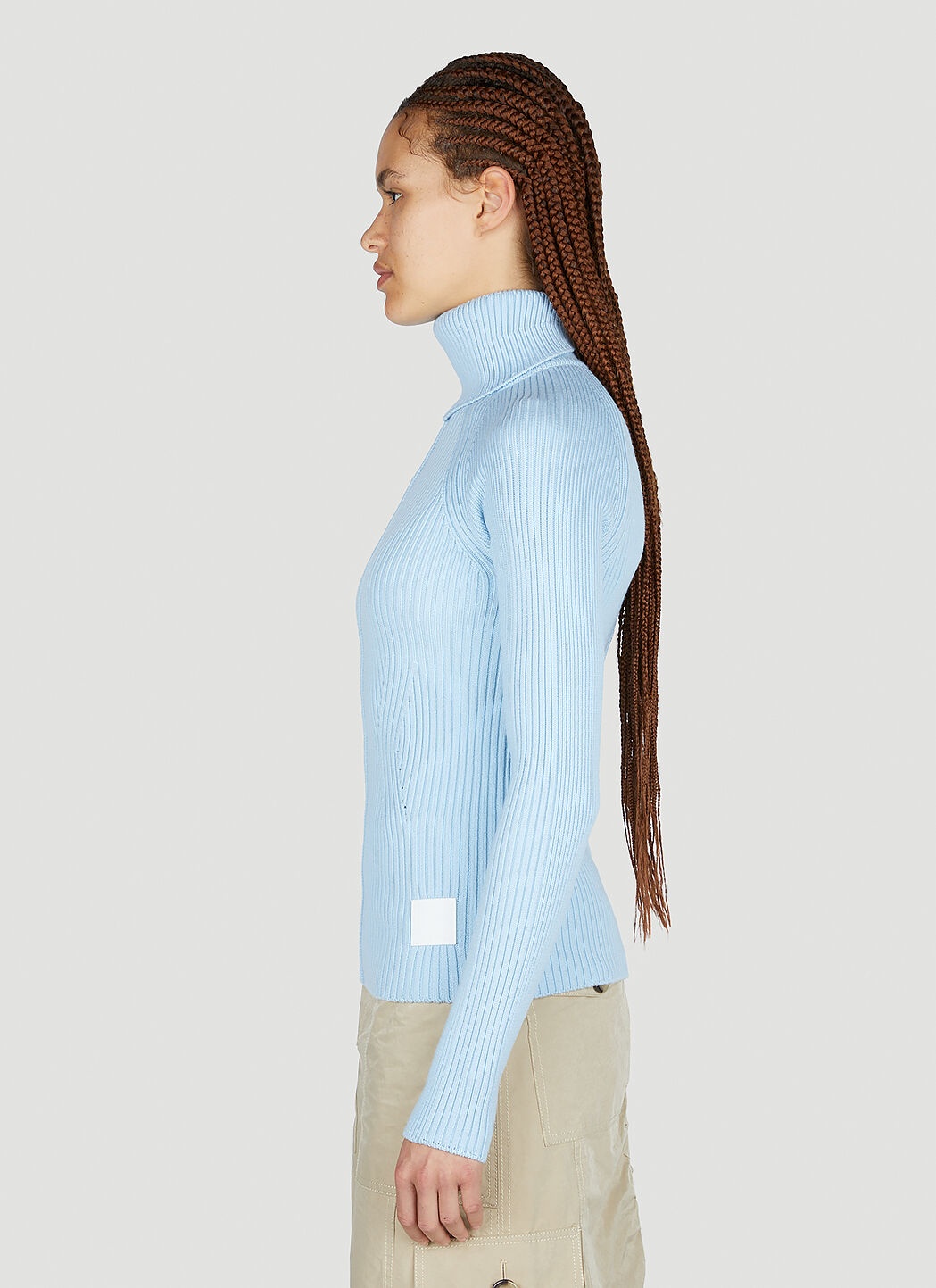 Ribbed High Neck Sweater - 3