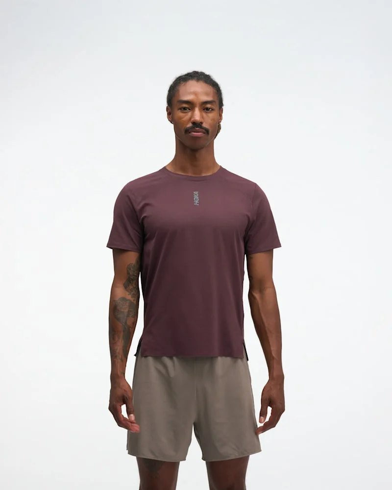 Men's EveryRun Short Sleeve Shirt in Deep Mauve - 1