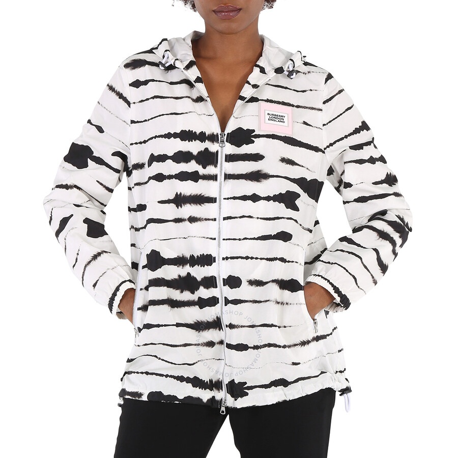 Burberry Ladies Black/White Watercolour Print Econyl Hooded Parka - 3