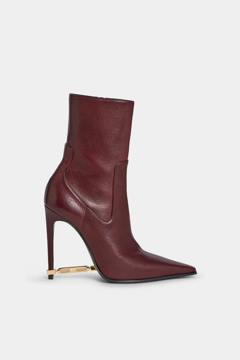 METAL BAR HEELED ANKLE BOOTS - 1