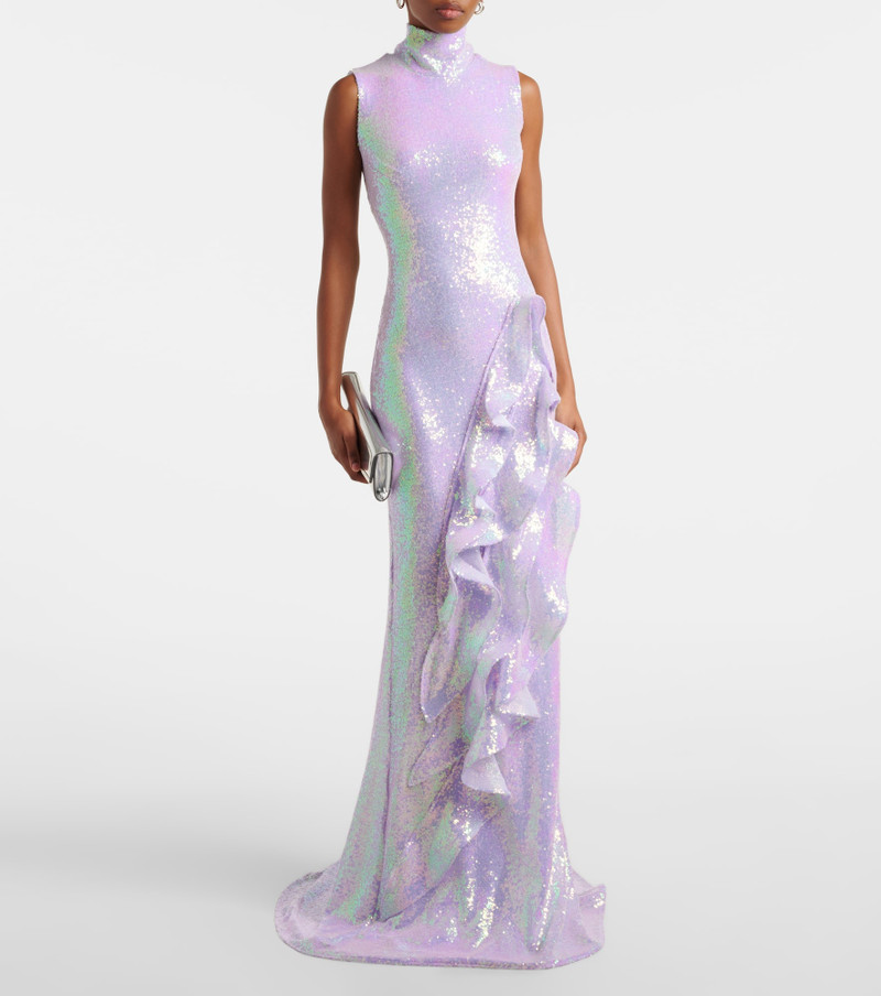 MATICEVSKI Radiella Wave ruffled sequined gown outlook