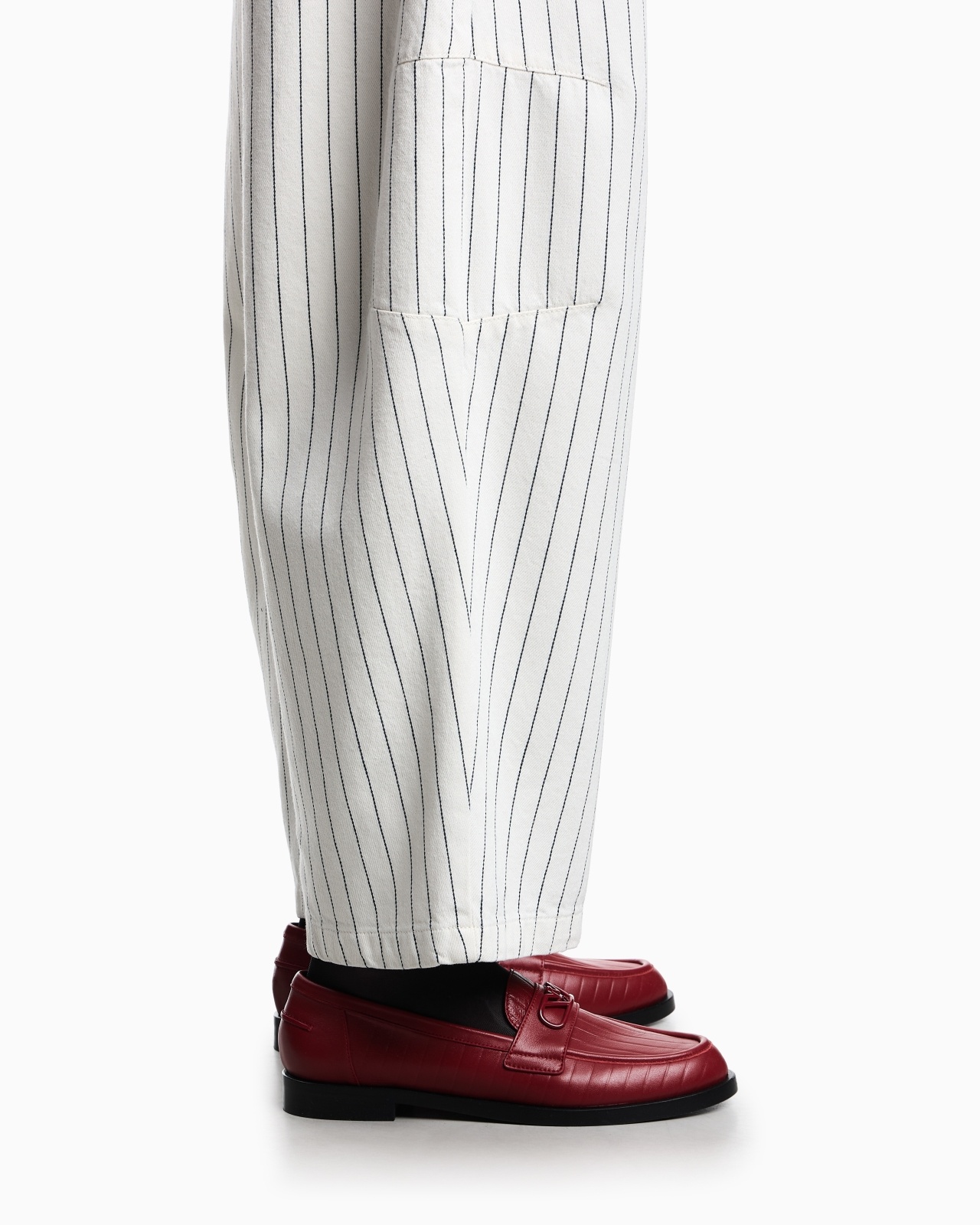GARMENT-DYED STRIPED BULL TROUSERS - 5