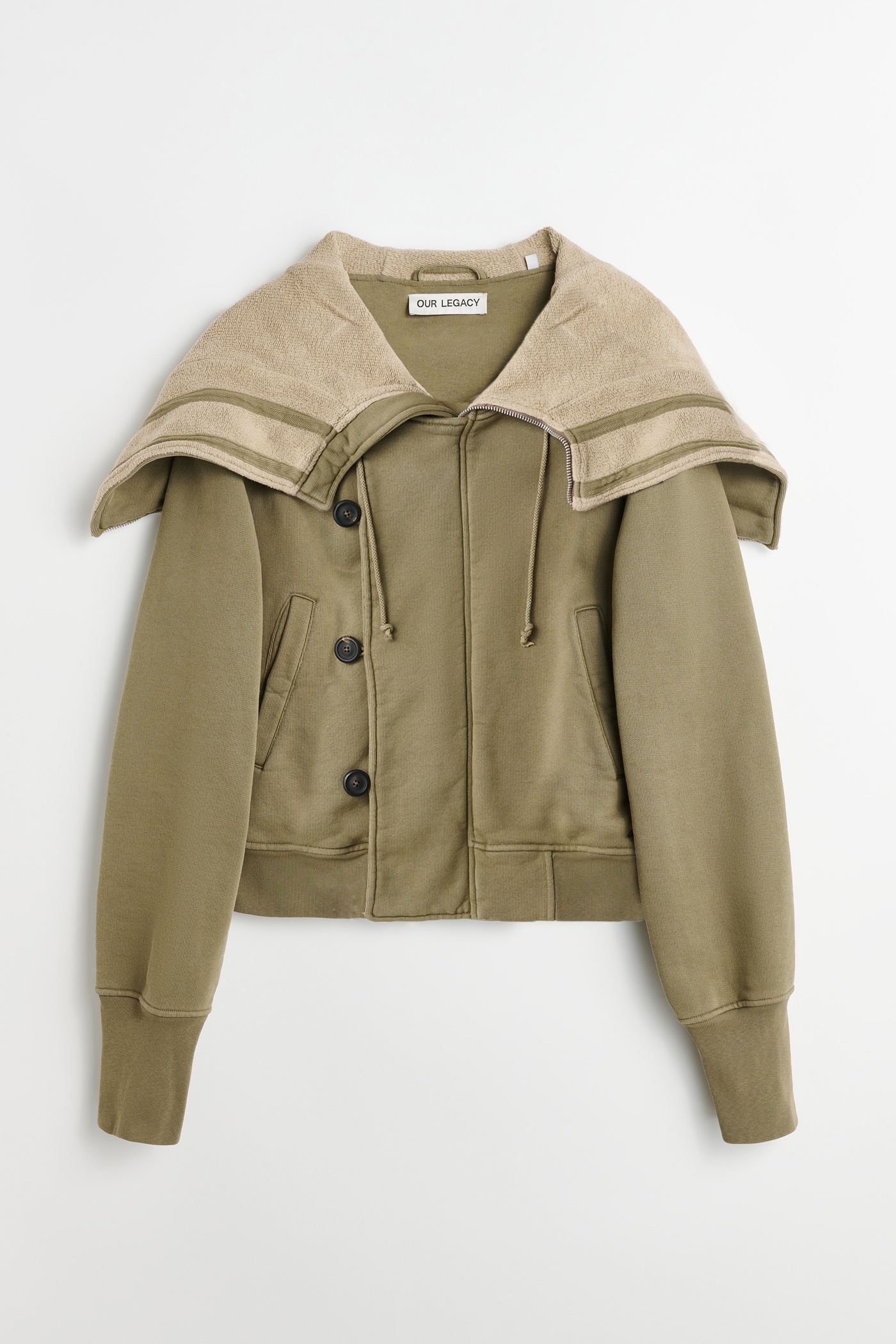 Flight Hood Olive Hefty Fleece - 1