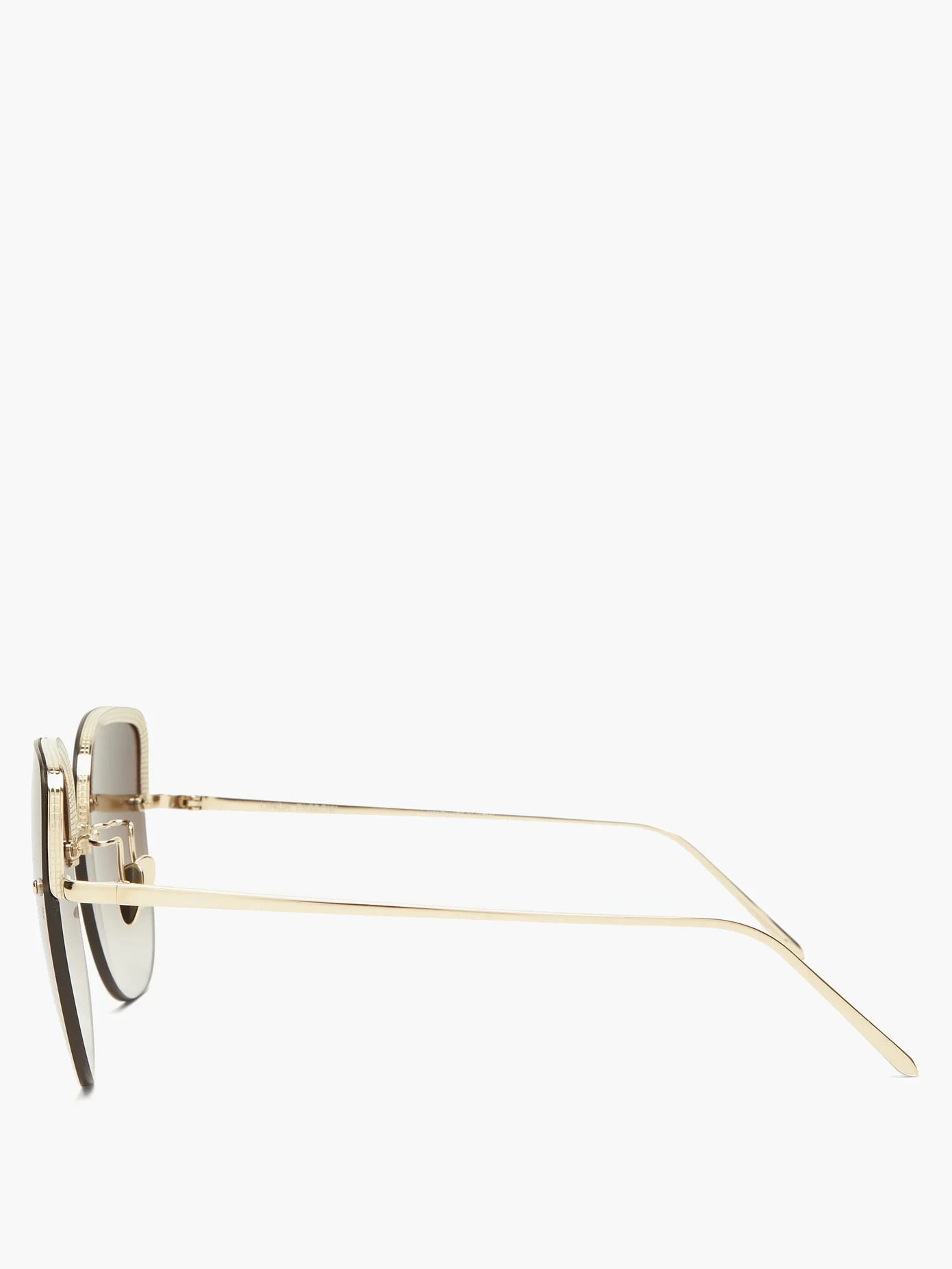 Loni square 22kt gold-plated titanium sunglasses - 3