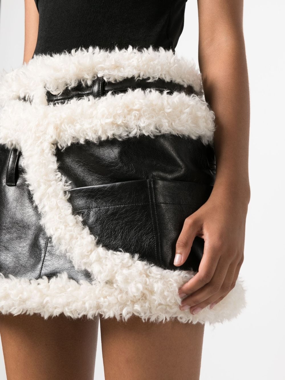 shearling-trim miniskirt - 5