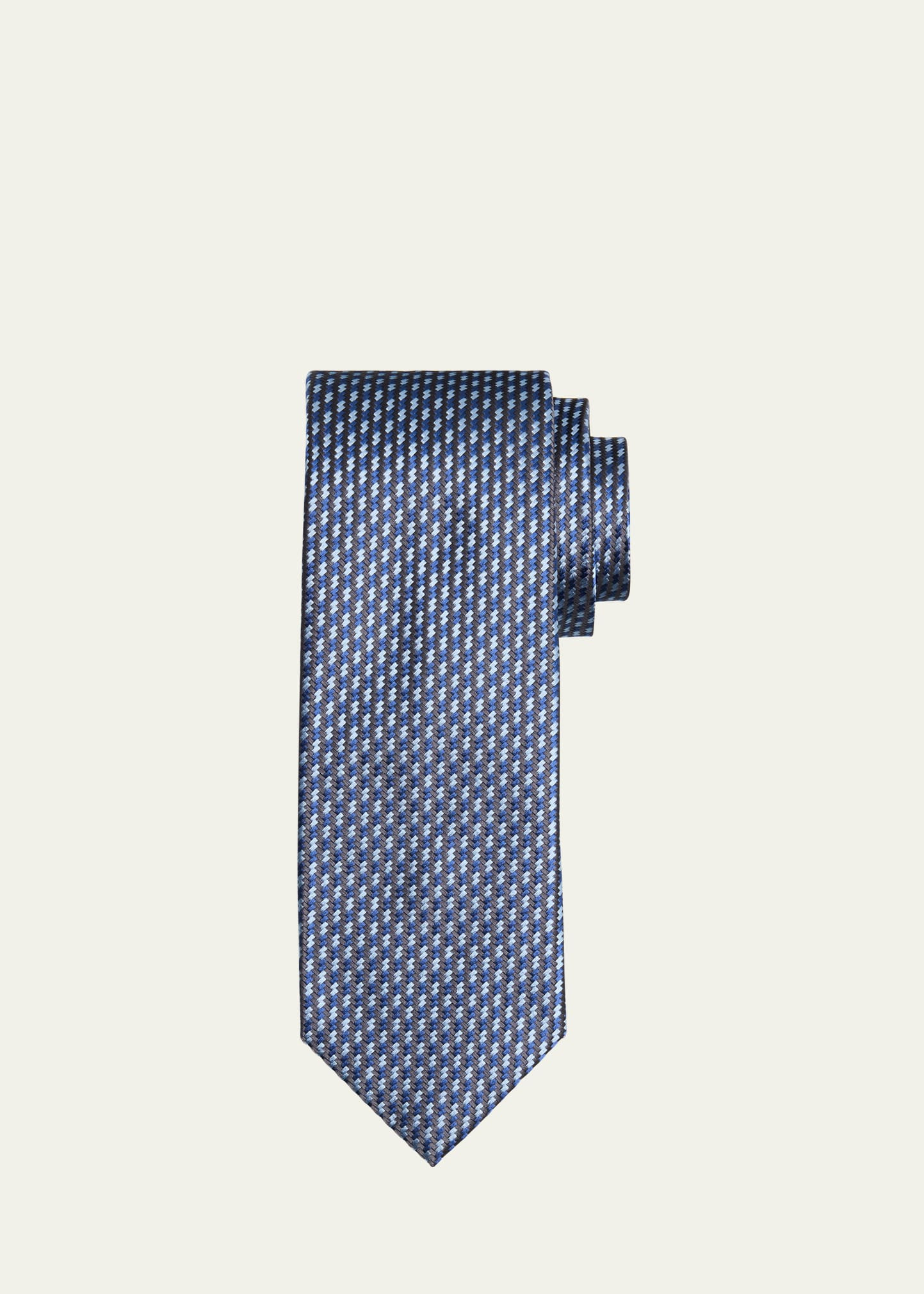 Men's Woven Stripe Silk Tie - 1