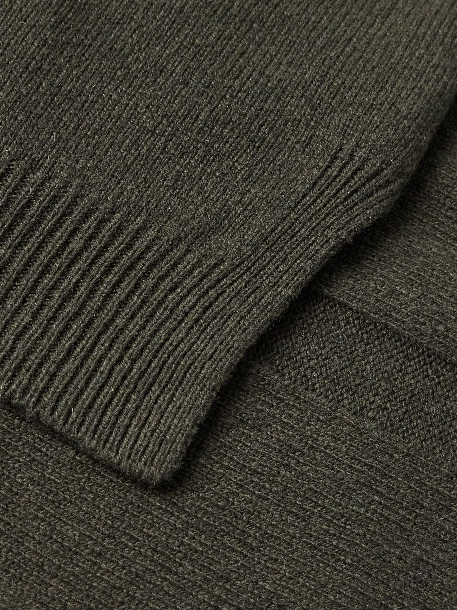 Boiled Cashmere and Wool-Blend Sweater Green - 4