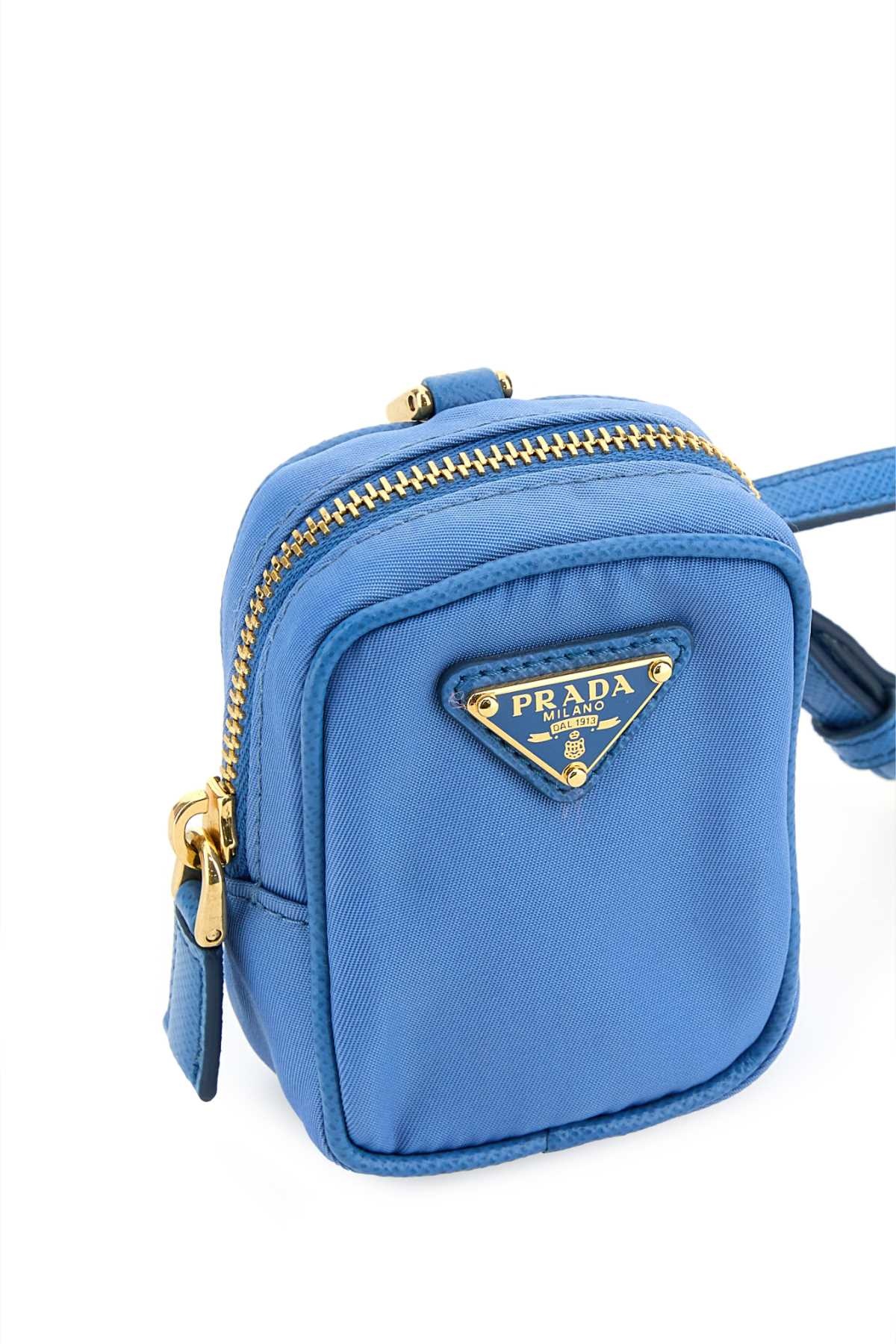 【関税&送料込】Prada Cerulean Blue Leather Key Ring Prada Prada Women Cerulean Blue Re-Nylon Re-Edition 1978 Key