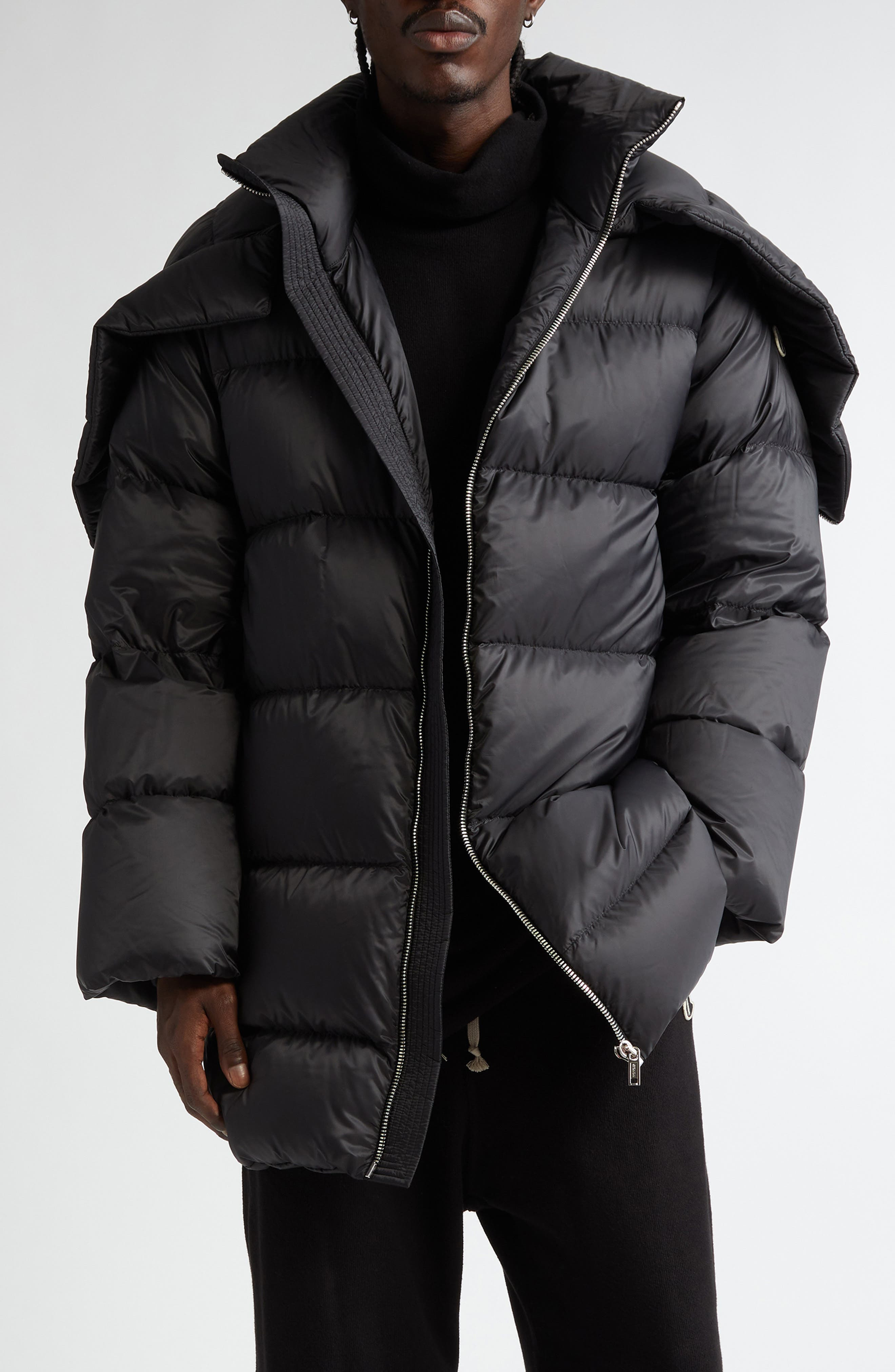 Moncler x Rick Owens Cyclopic Long Down Coat in Black at Nordstrom - 1